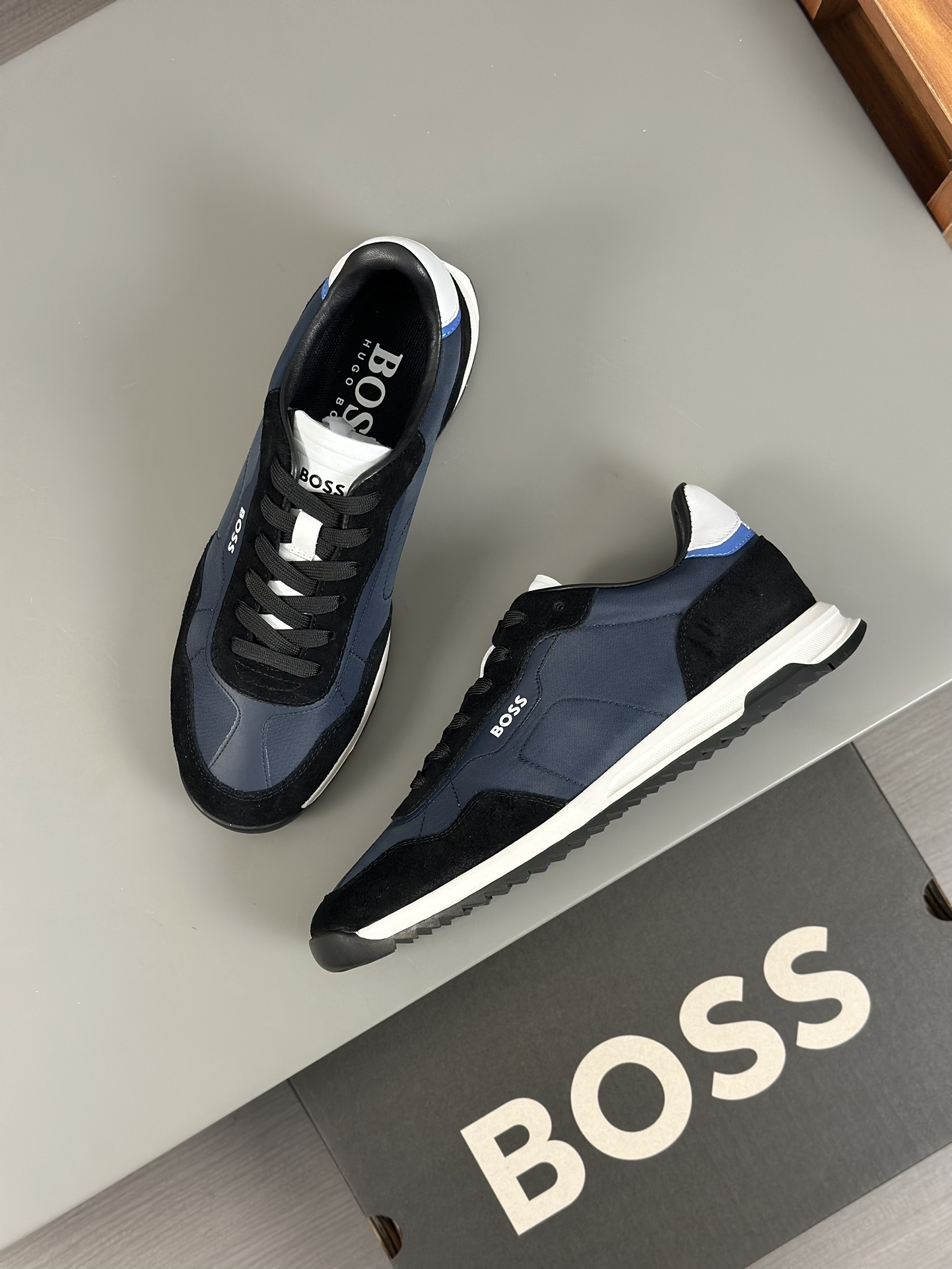 Boss zapatillas de deporte casuales de los hombres, la versión original del molde abierto, capa de l