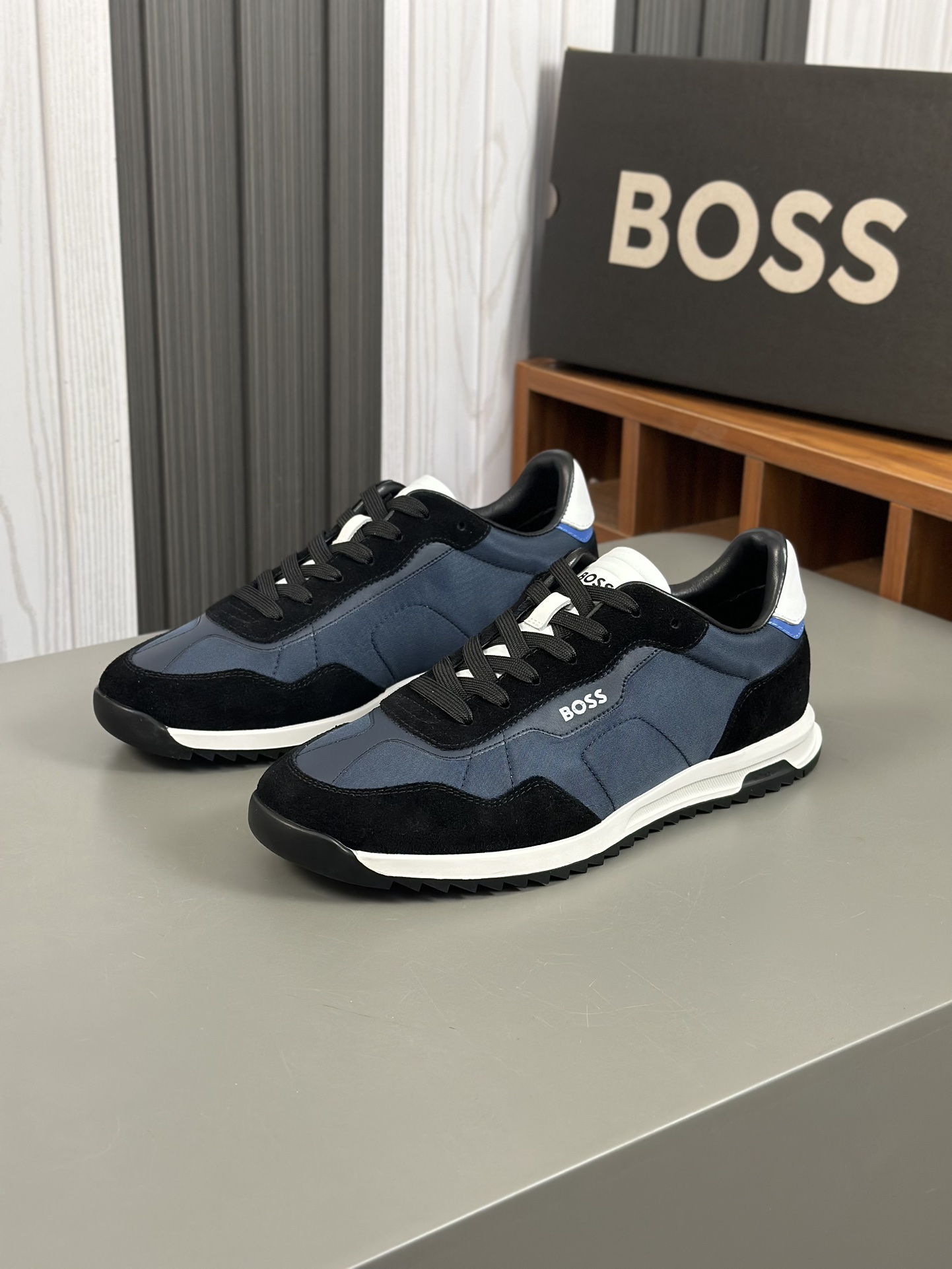 Boss zapatillas de deporte casuales de los hombres, la versión original del molde abierto, capa de l
