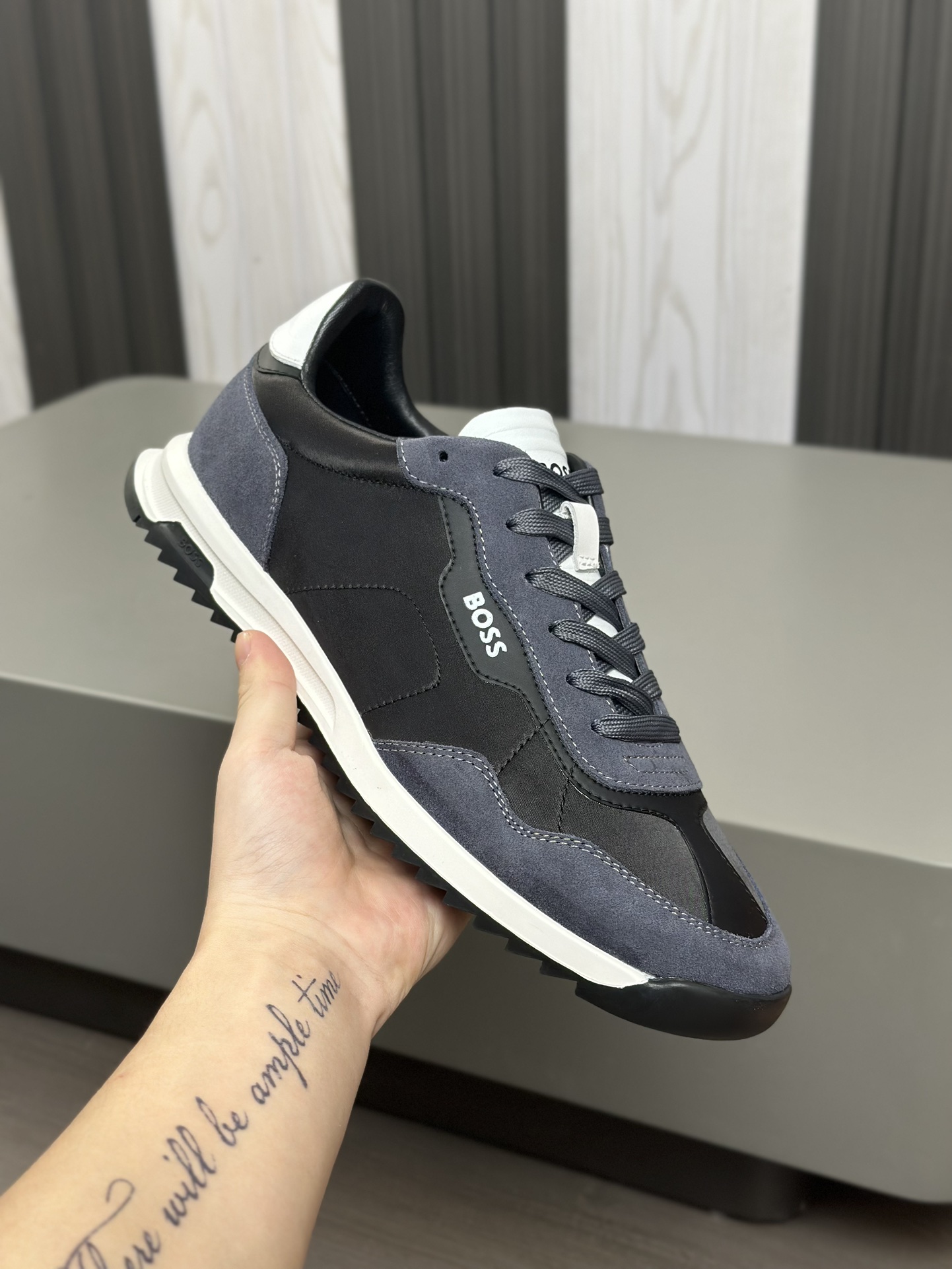 Boss zapatillas de deporte casuales de los hombres, la versión original del molde abierto, capa de l