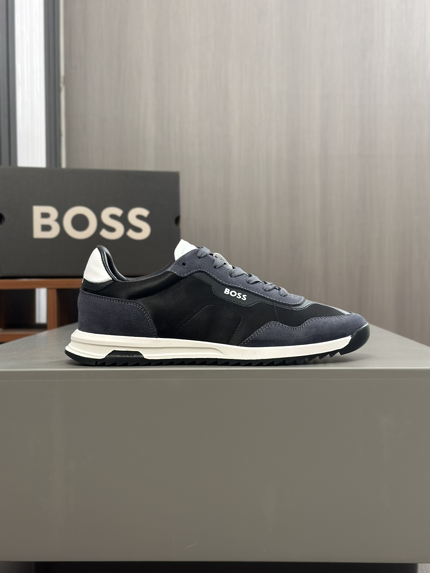 Boss zapatillas de deporte casuales de los hombres, la versión original del molde abierto, capa de l