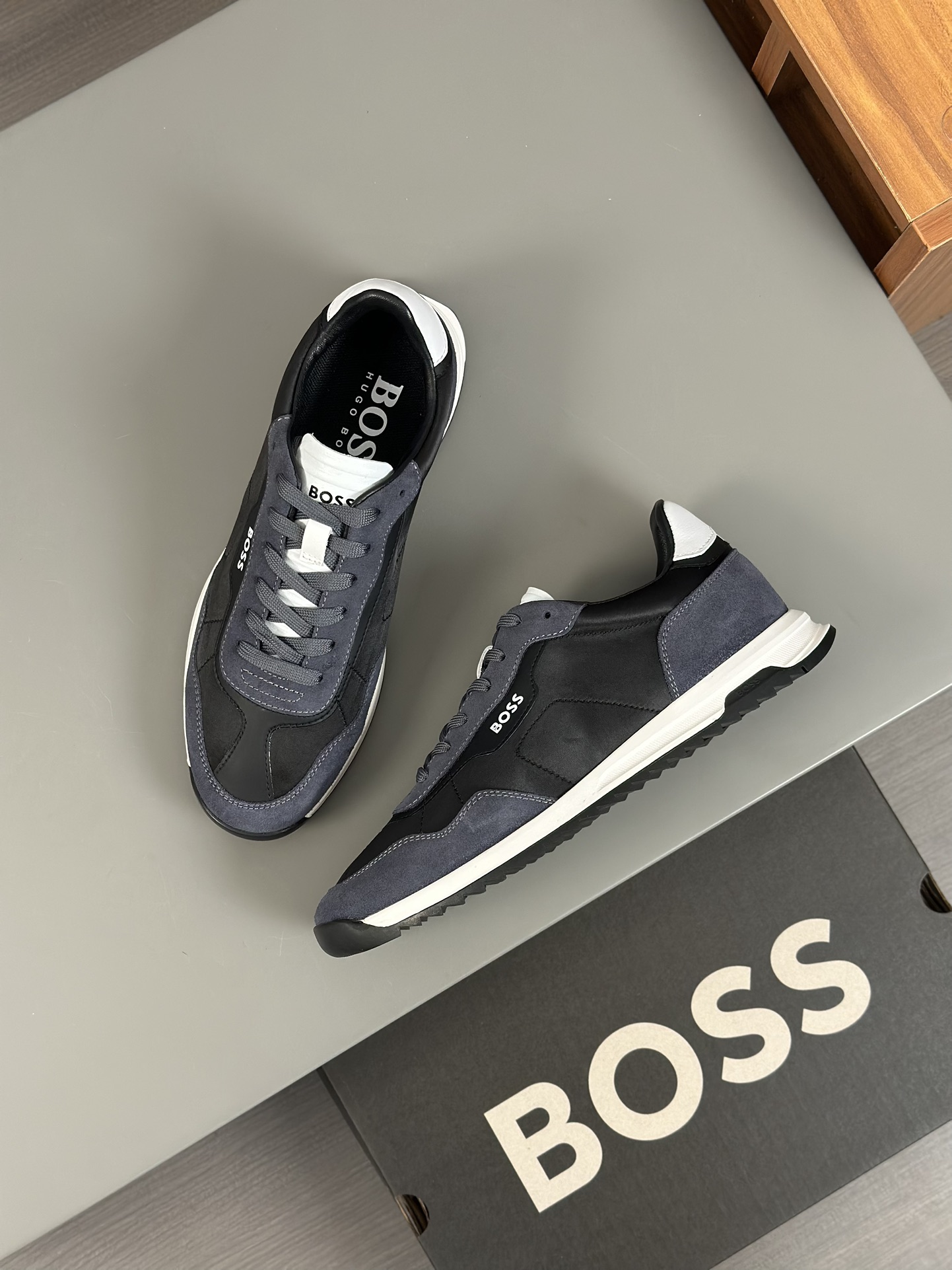 Boss zapatillas de deporte casuales de los hombres, la versión original del molde abierto, capa de l