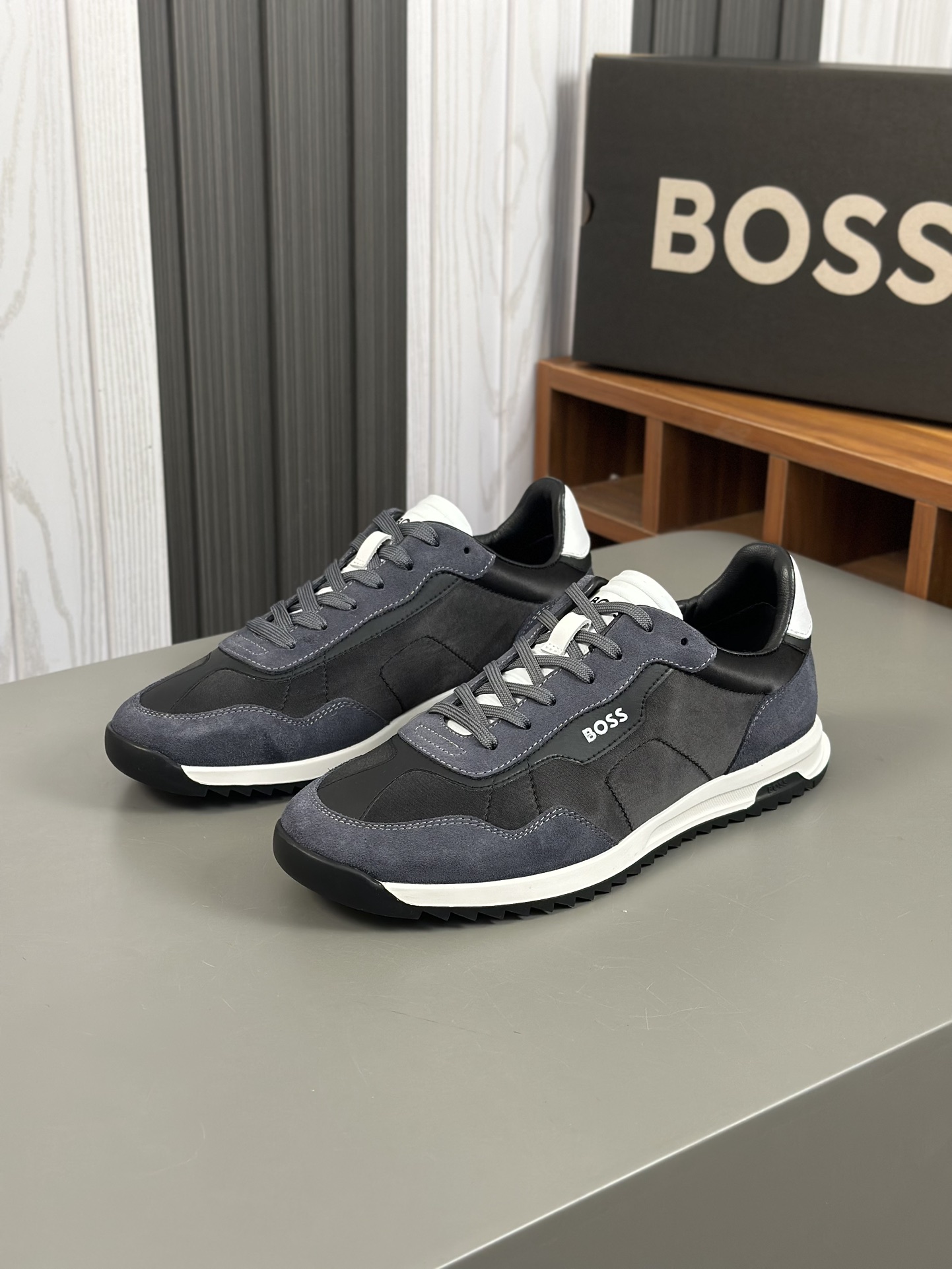 Boss zapatillas de deporte casuales de los hombres, la versión original del molde abierto, capa de l
