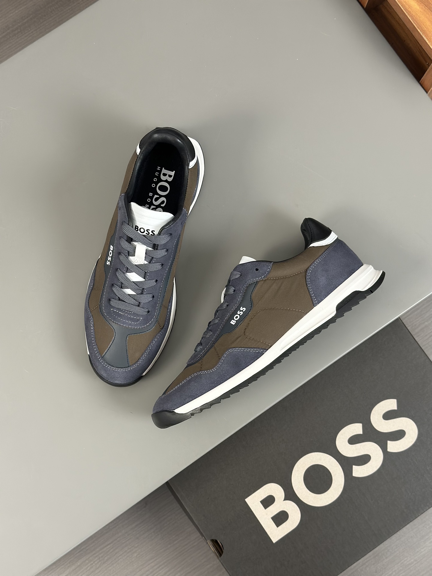 Boss zapatillas de deporte casuales de los hombres, la versión original del molde abierto, capa de l