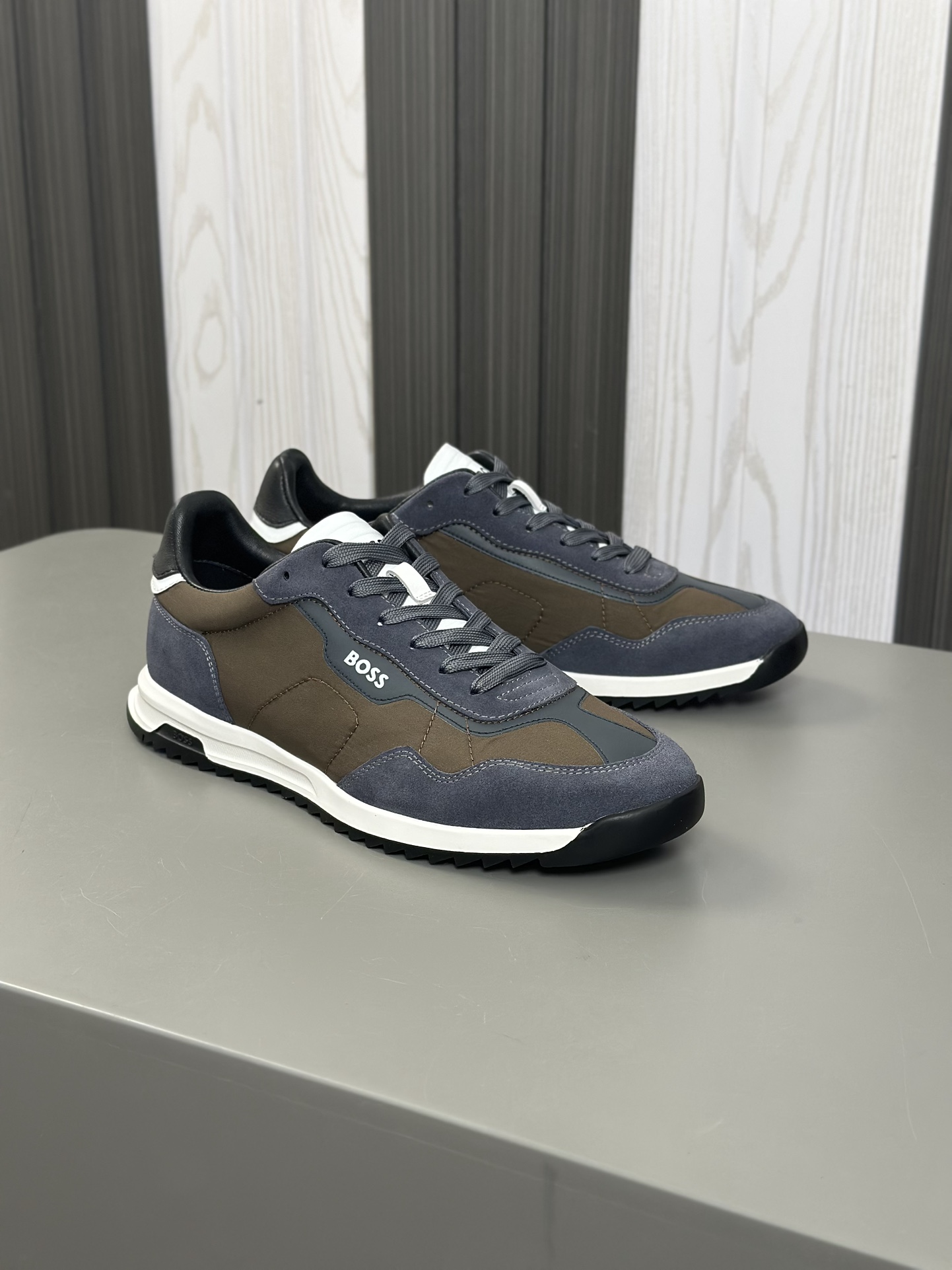 Boss zapatillas de deporte casuales de los hombres, la versión original del molde abierto, capa de l