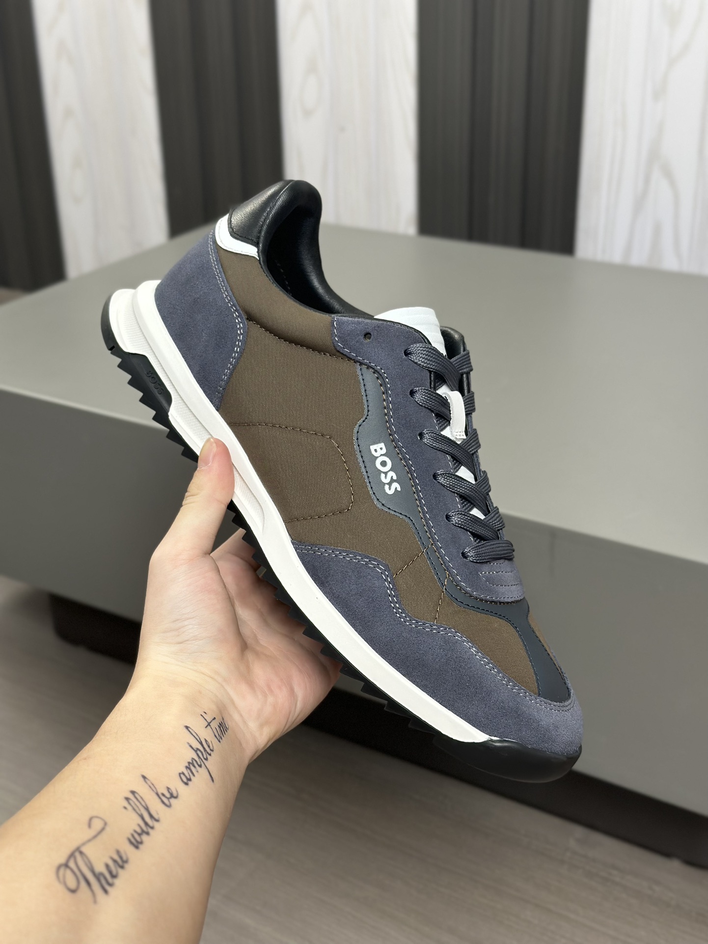 Boss zapatillas de deporte casuales de los hombres, la versión original del molde abierto, capa de l
