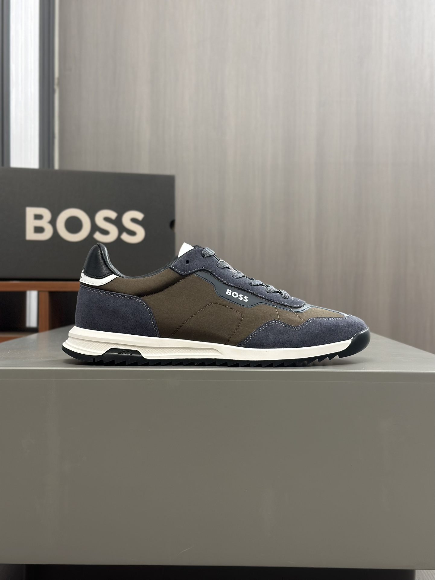 Boss zapatillas de deporte casuales de los hombres, la versión original del molde abierto, capa de l