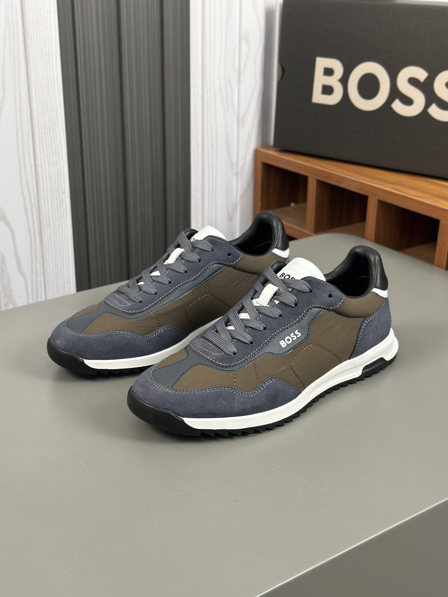 Boss zapatillas de deporte casuales de los hombres, la versión original del molde abierto, capa de l