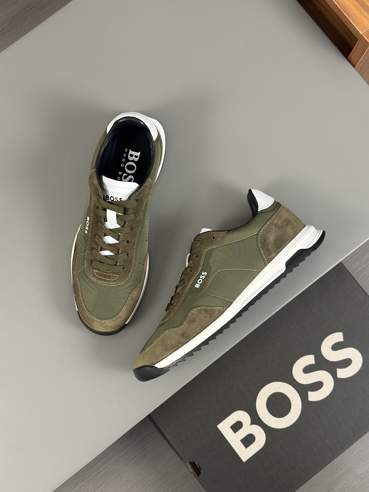 Boss zapatillas de deporte casuales de los hombres, la versión original del molde abierto, capa de l