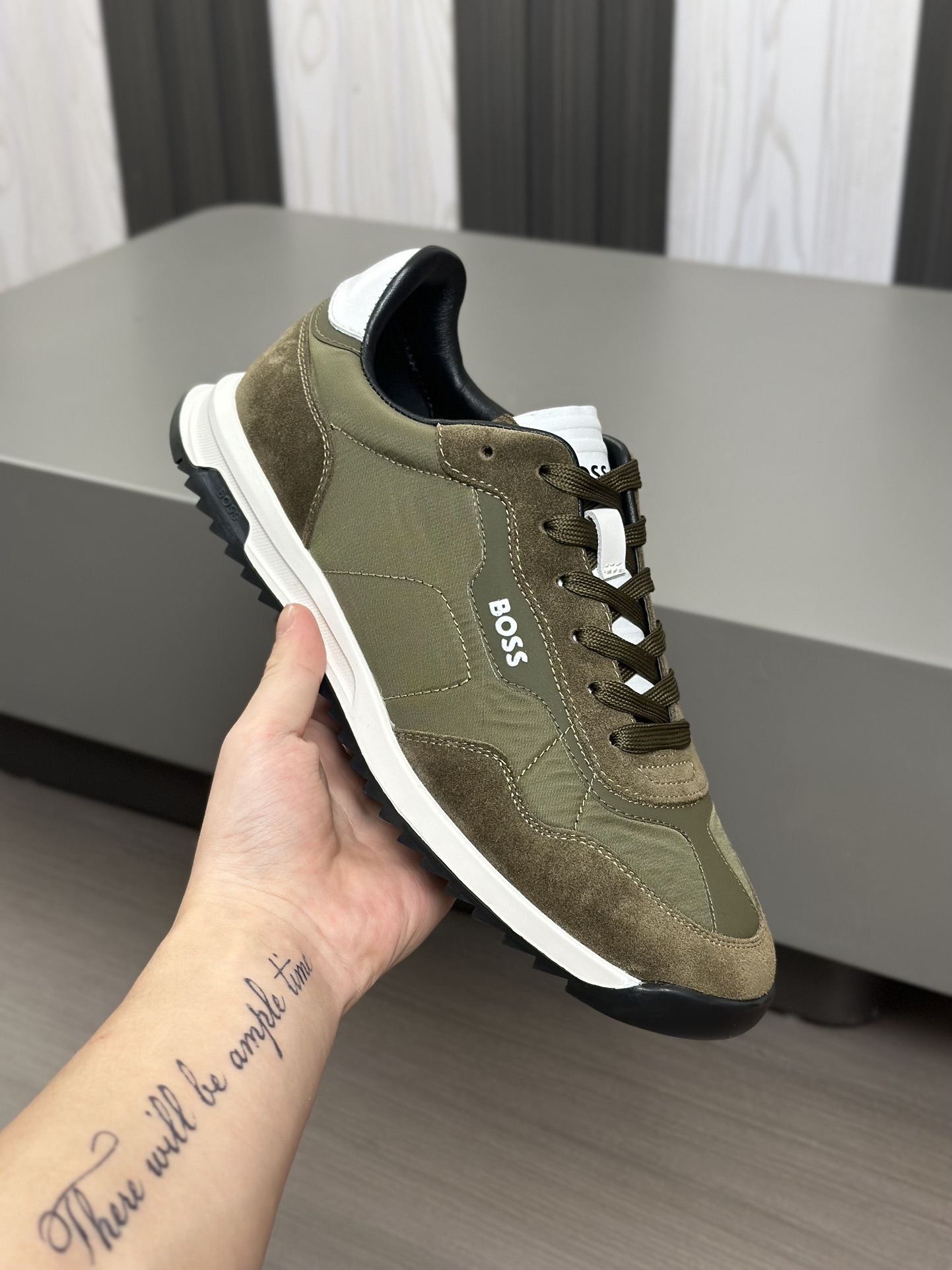 Boss zapatillas de deporte casuales de los hombres, la versión original del molde abierto, capa de l