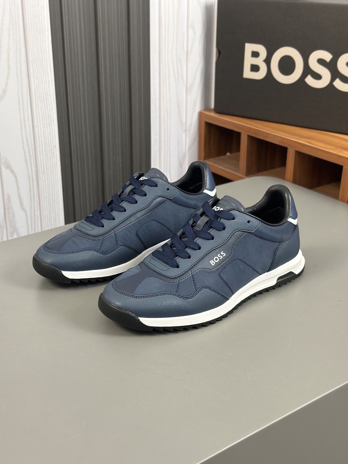 Boss zapatillas de deporte casuales de los hombres, la versión original del molde abierto, capa de l