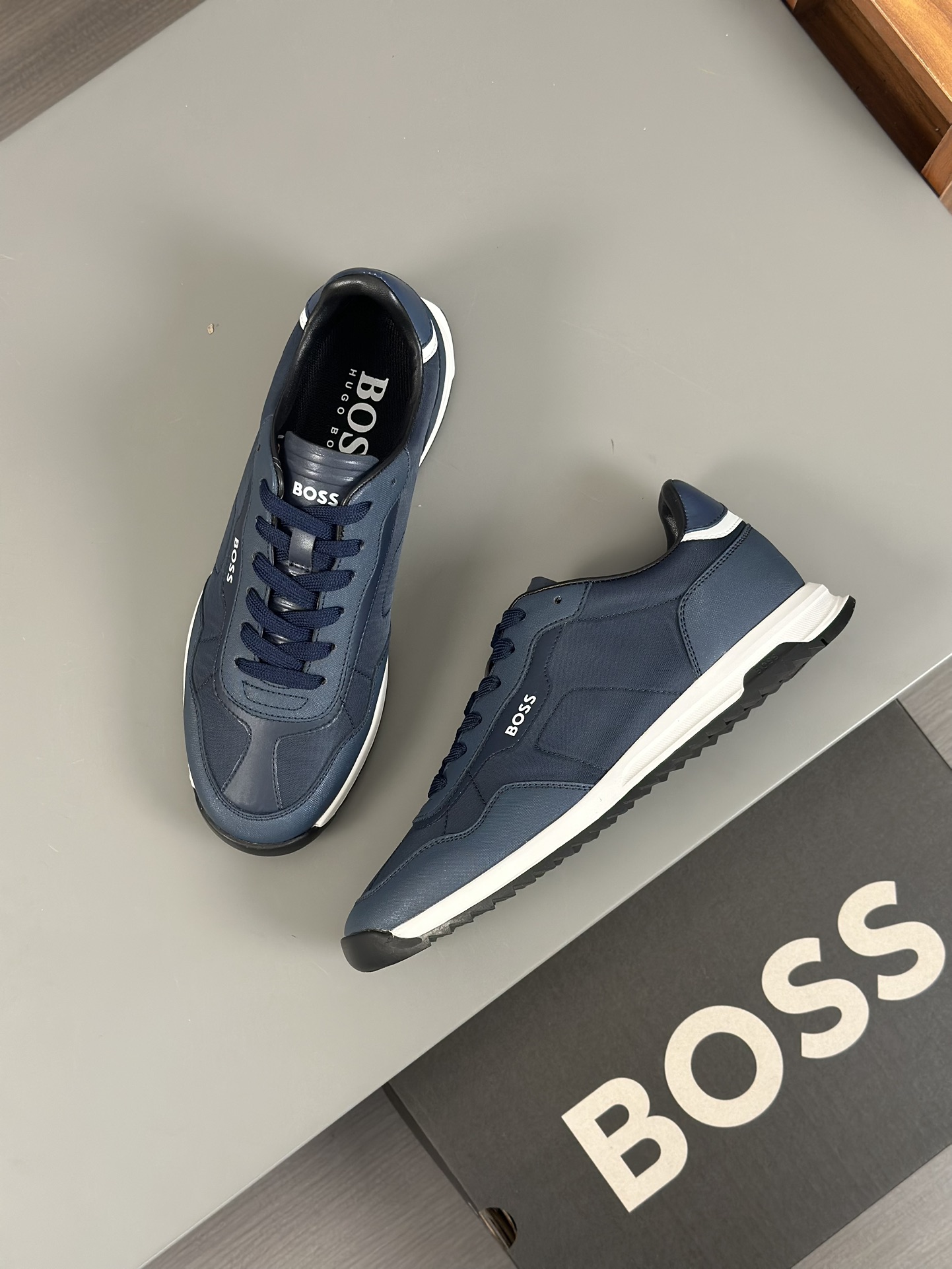 Boss zapatillas de deporte casuales de los hombres, la versión original del molde abierto, capa de l