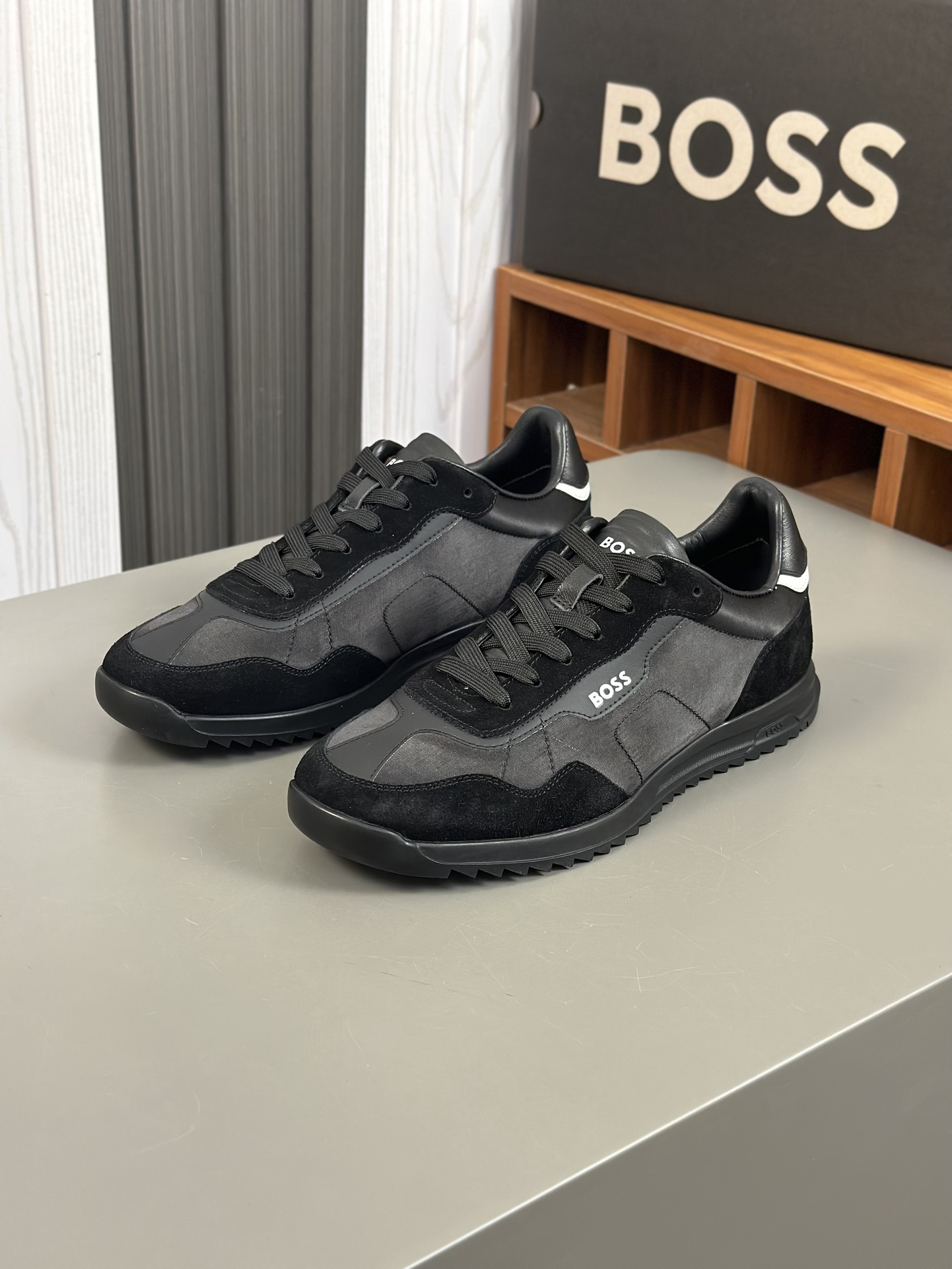 Boss zapatillas de deporte casuales de los hombres, la versión original del molde abierto, capa de l