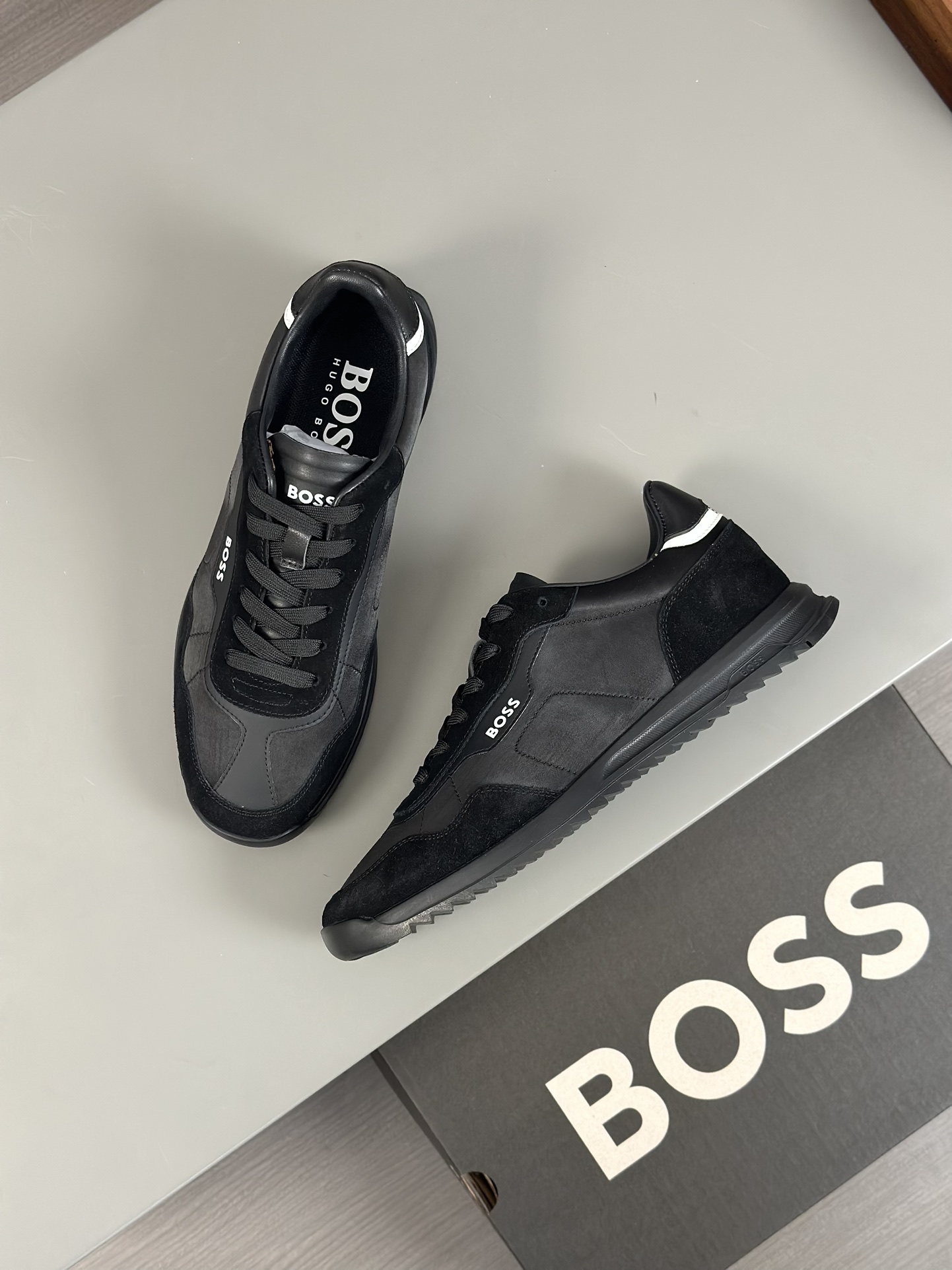 Boss zapatillas de deporte casuales de los hombres, la versión original del molde abierto, capa de l
