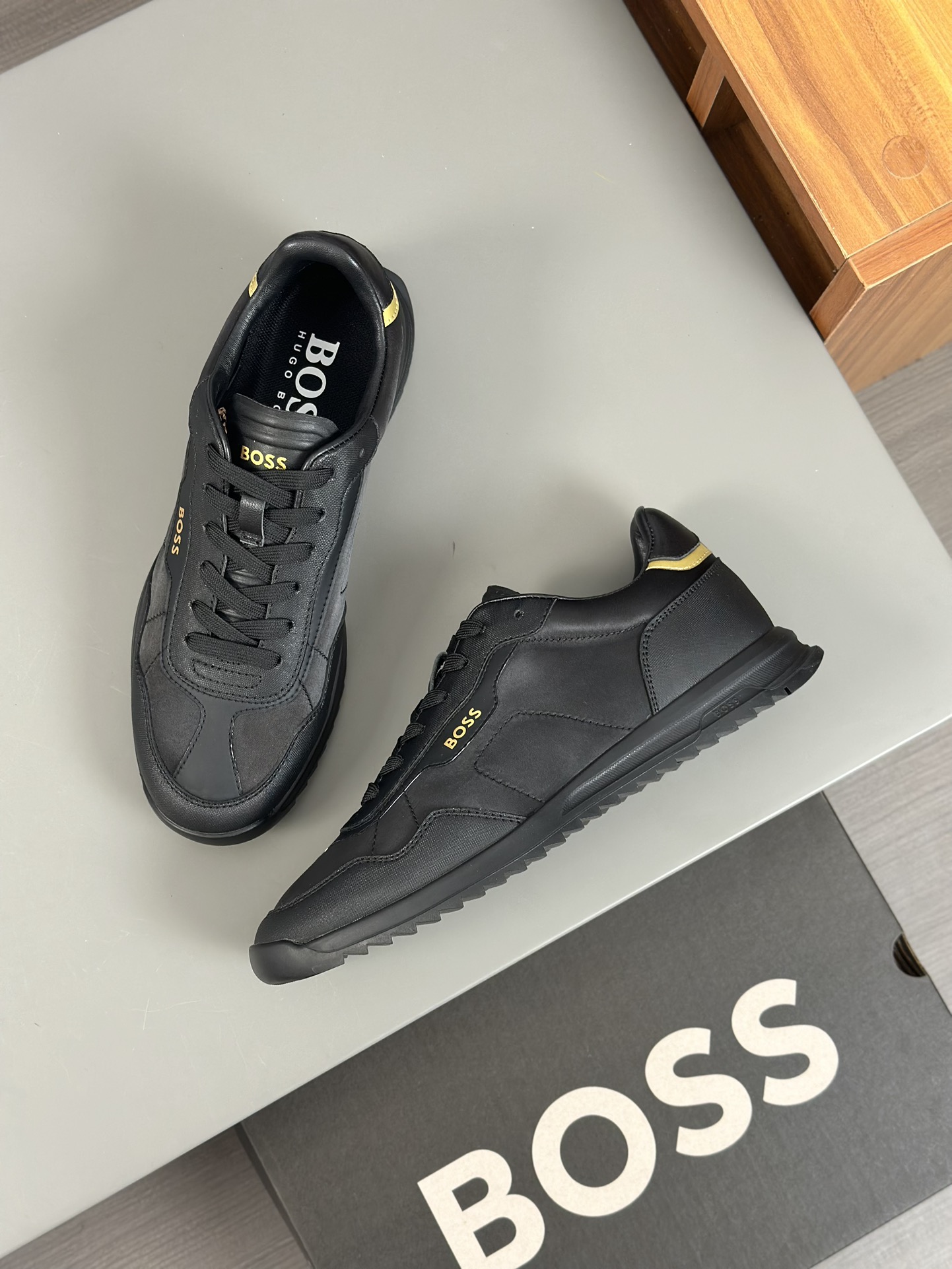 Boss zapatillas de deporte casuales de los hombres, la versión original del molde abierto, capa de l