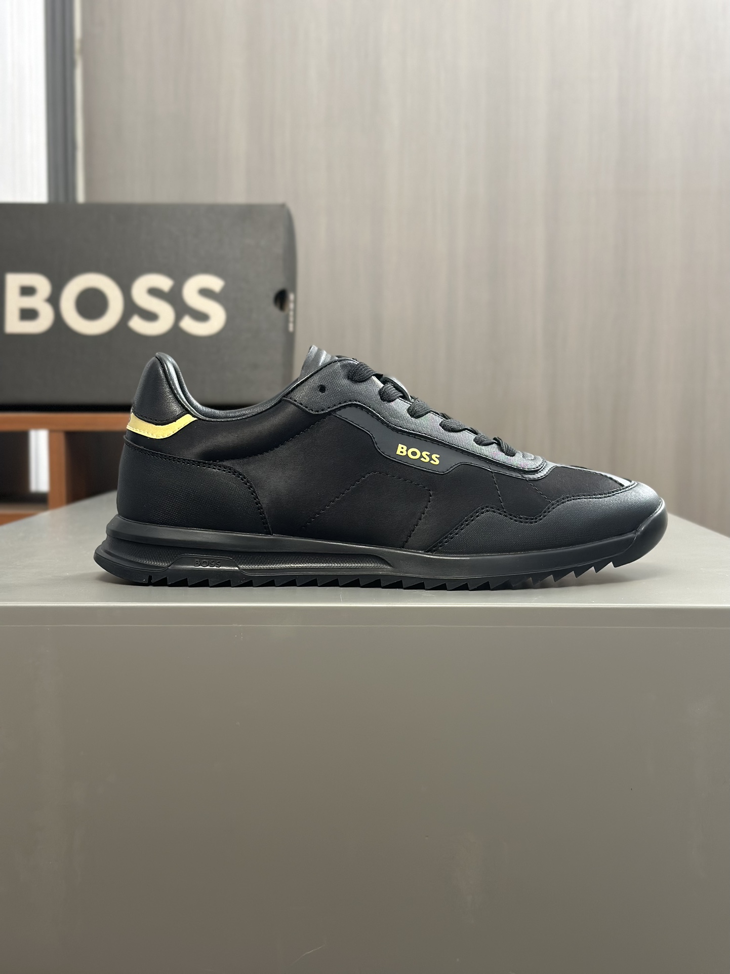 Boss zapatillas de deporte casuales de los hombres, la versión original del molde abierto, capa de l