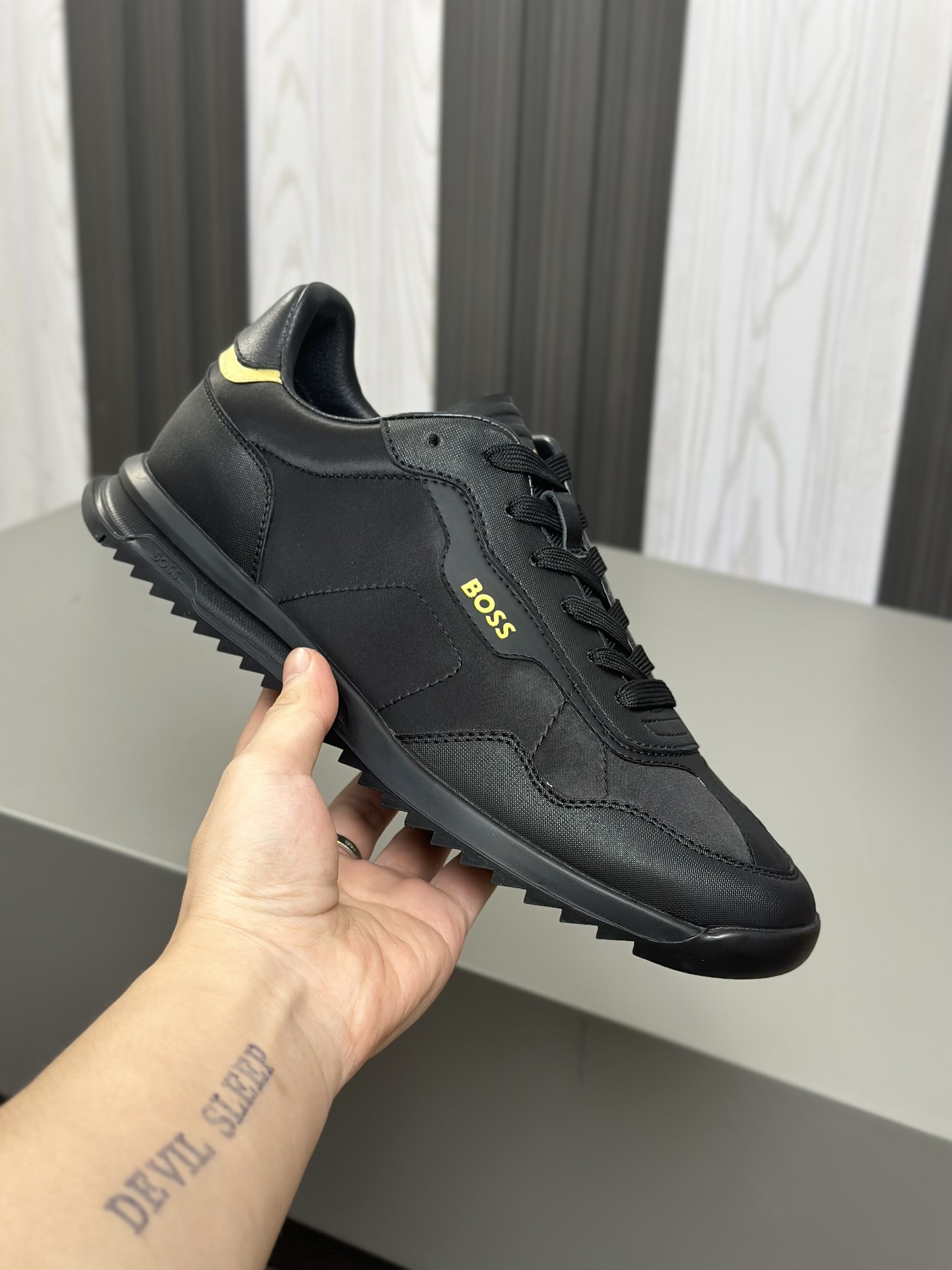 Boss zapatillas de deporte casuales de los hombres, la versión original del molde abierto, capa de l