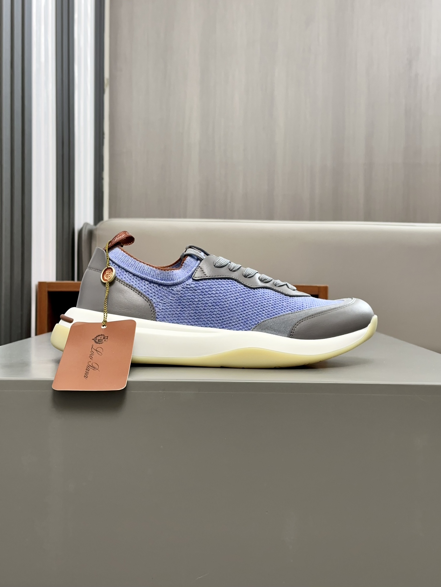 340LoroPiana LP Walk Wish Men's SneakerEl icónico LP se redefine con una perspectiva moderna, presen