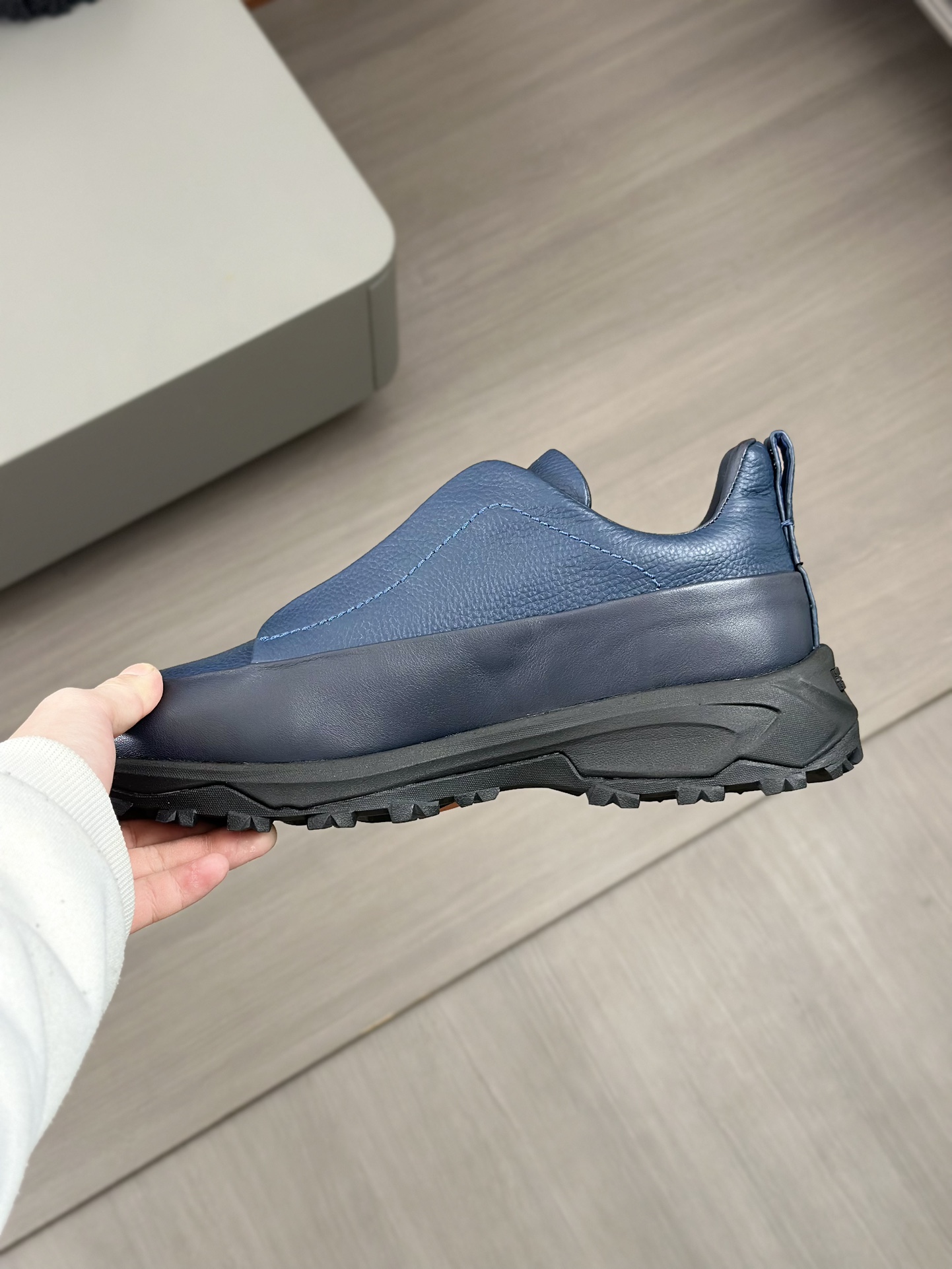 2024Nueva Serie ZEGNA Zegna Zapatos de los hombres de gamuza Triple StitchMonte zapatos casuales de 