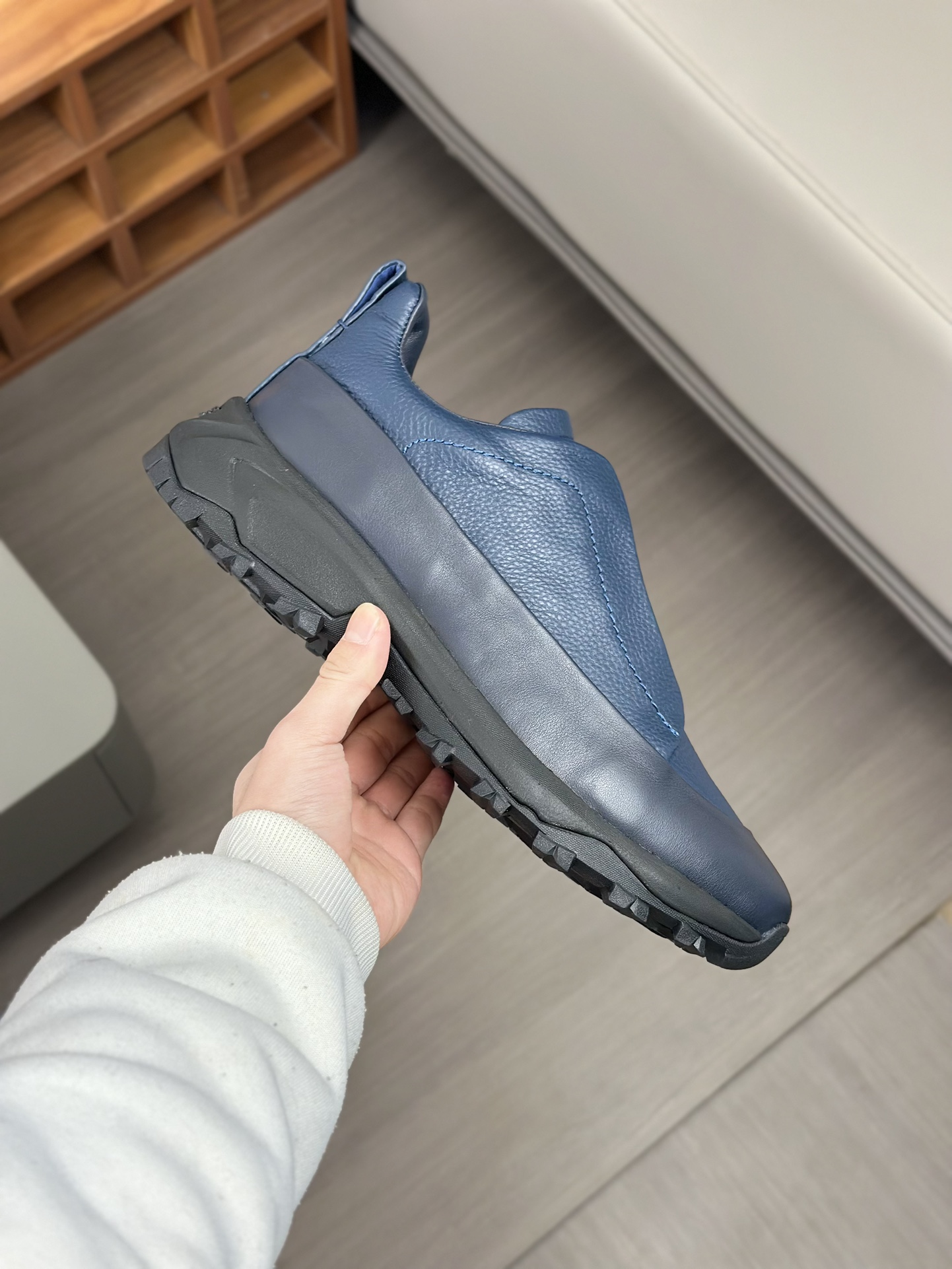 2024Nueva Serie ZEGNA Zegna Zapatos de los hombres de gamuza Triple StitchMonte zapatos casuales de 