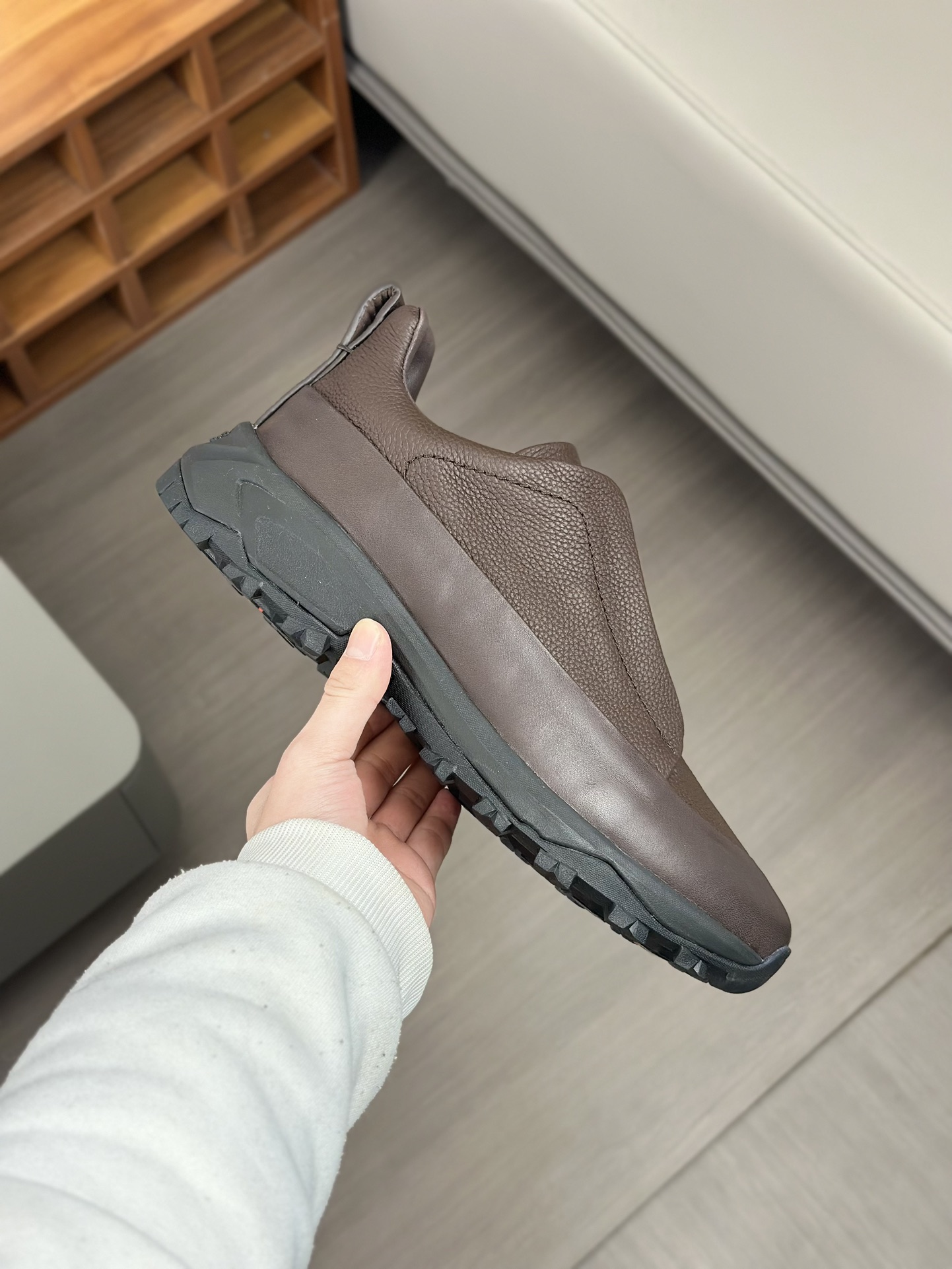 2024Nueva Serie ZEGNA Zegna Zapatos de los hombres de gamuza Triple StitchMonte zapatos casuales de 