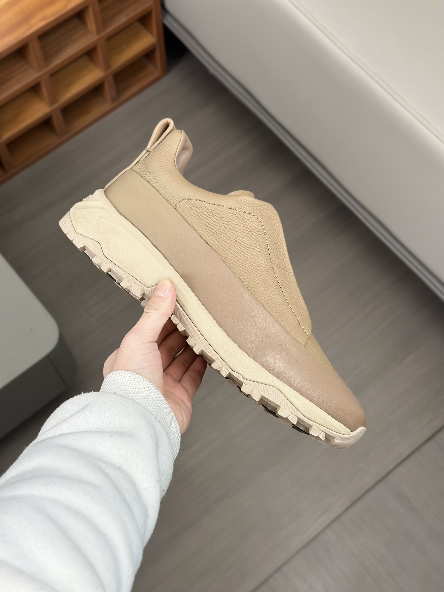 2024Nueva Serie ZEGNA Zegna Zapatos de los hombres de gamuza Triple StitchMonte zapatos casuales de 
