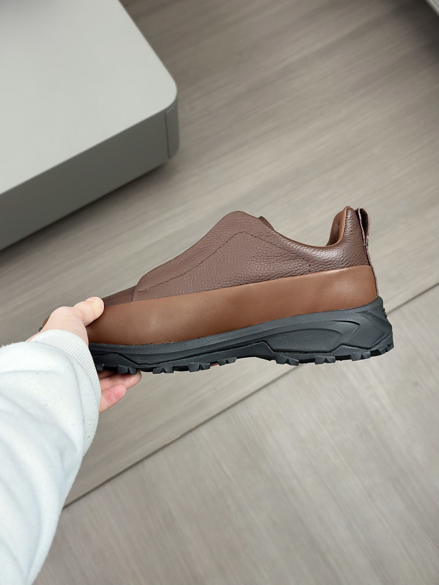 2024Nueva Serie ZEGNA Zegna Zapatos de los hombres de gamuza Triple StitchMonte zapatos casuales de 