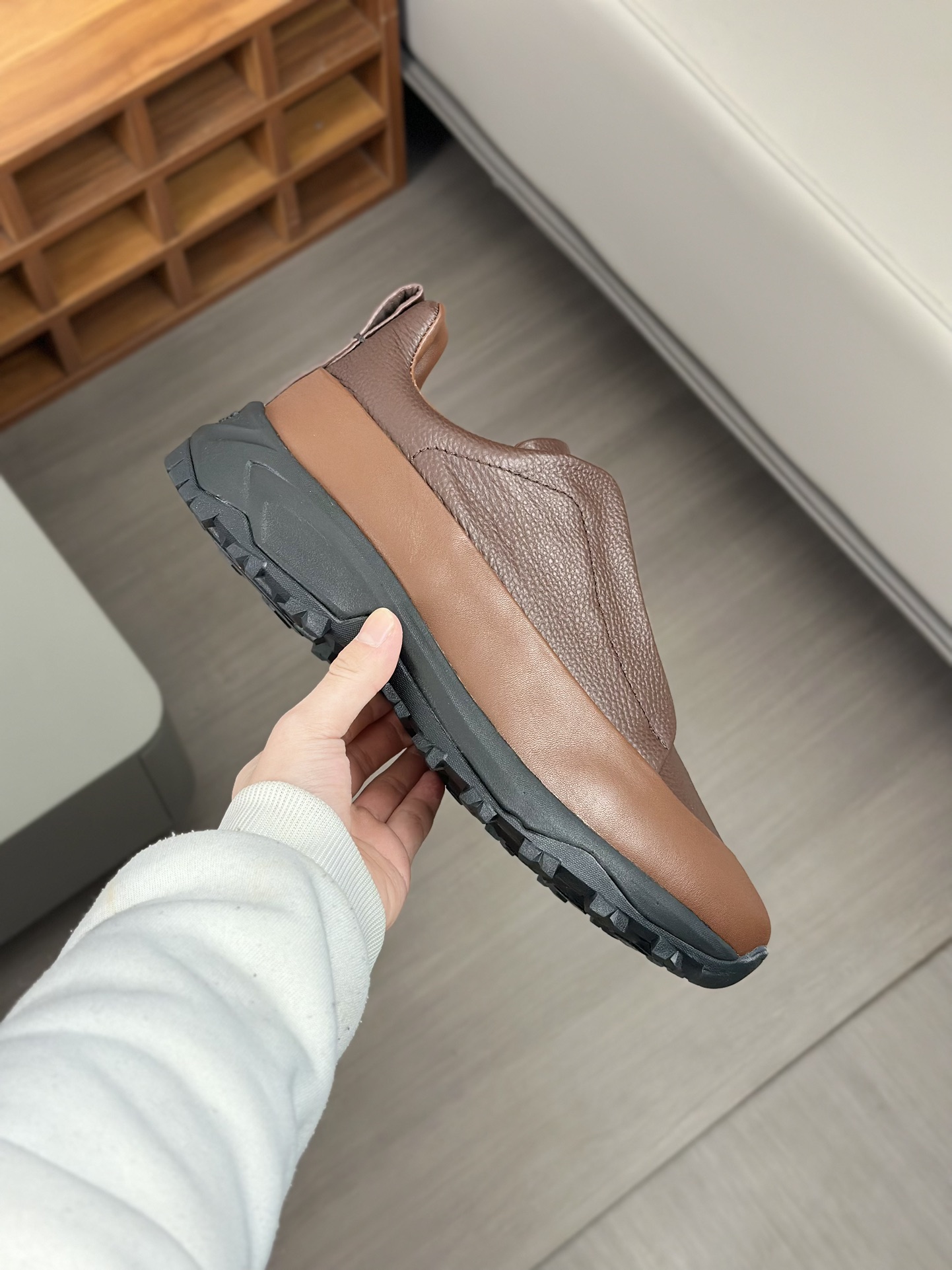 2024Nueva Serie ZEGNA Zegna Zapatos de los hombres de gamuza Triple StitchMonte zapatos casuales de 