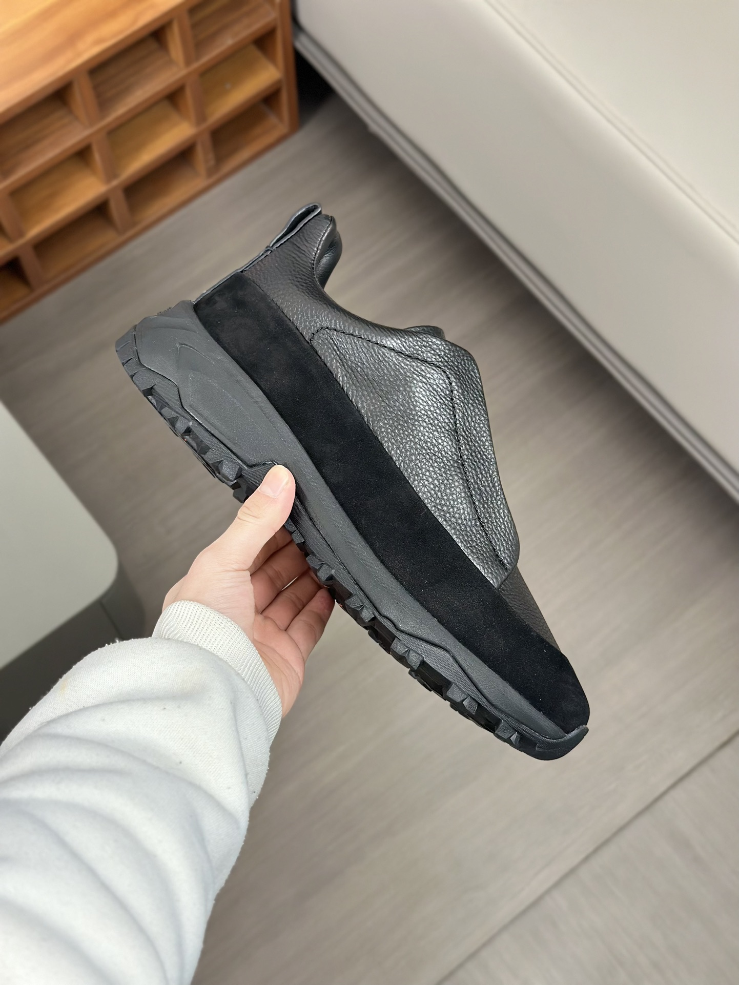 2024Nueva Serie ZEGNA Zegna Zapatos de los hombres de gamuza Triple StitchMonte zapatos casuales de 