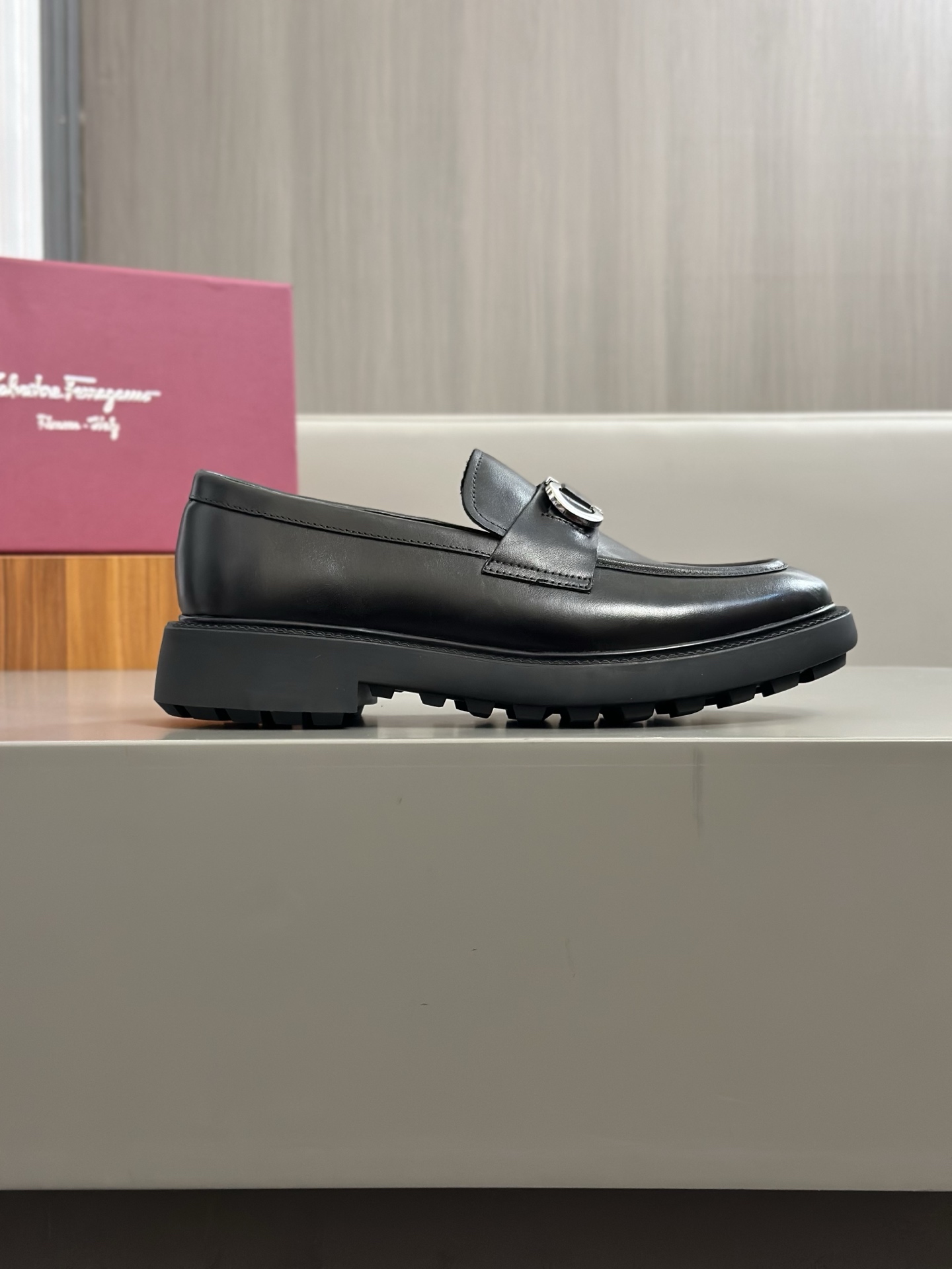 Salvatore Ferragamo Men's Leather Loafers with Buckle Detail - Black 4 i1742173480258 5818 0 2