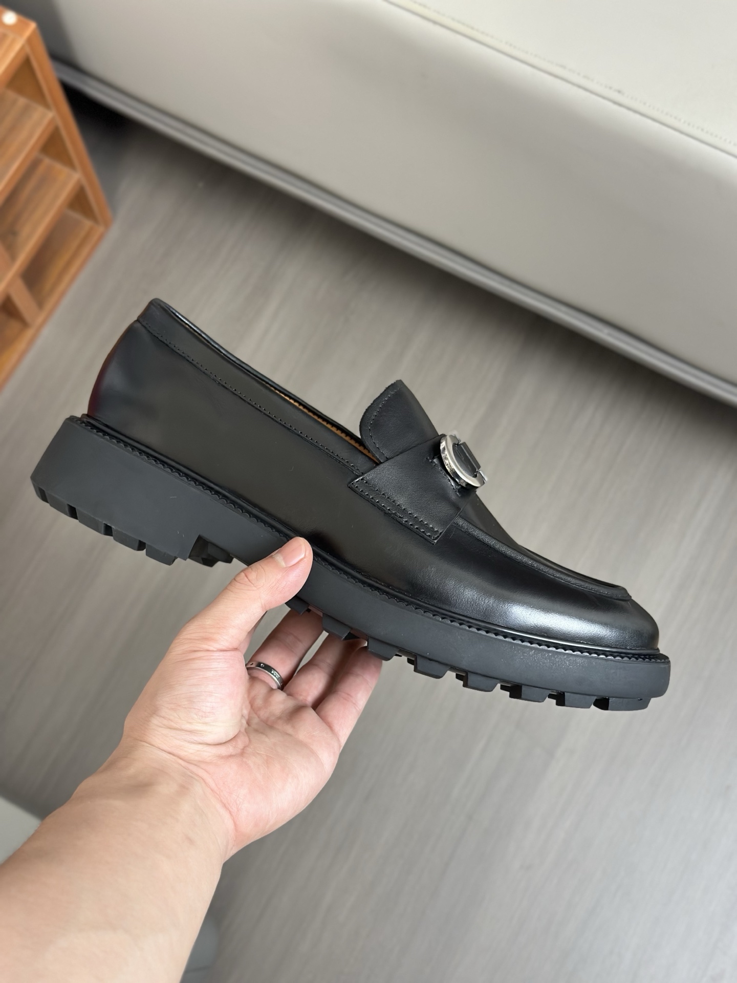 Salvatore Ferragamo Men's Leather Loafers with Buckle Detail - Black 5 i1742173481033 886 0 3