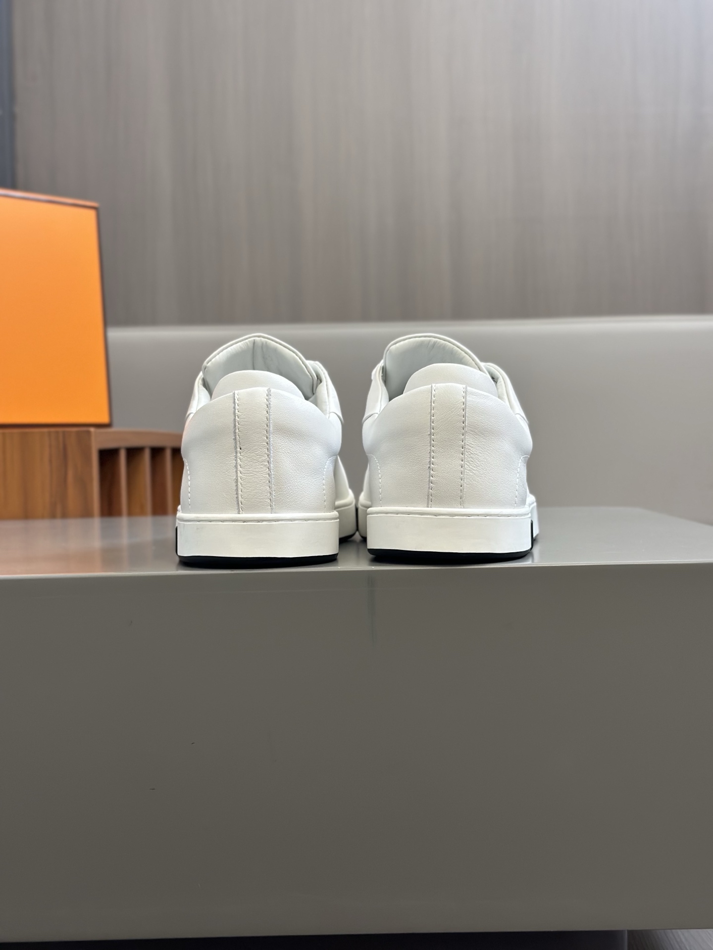 Hermès White Nappa Leather Sneakers for Men, Designer Casual Shoes 8 i1742174795666 3483 0 6