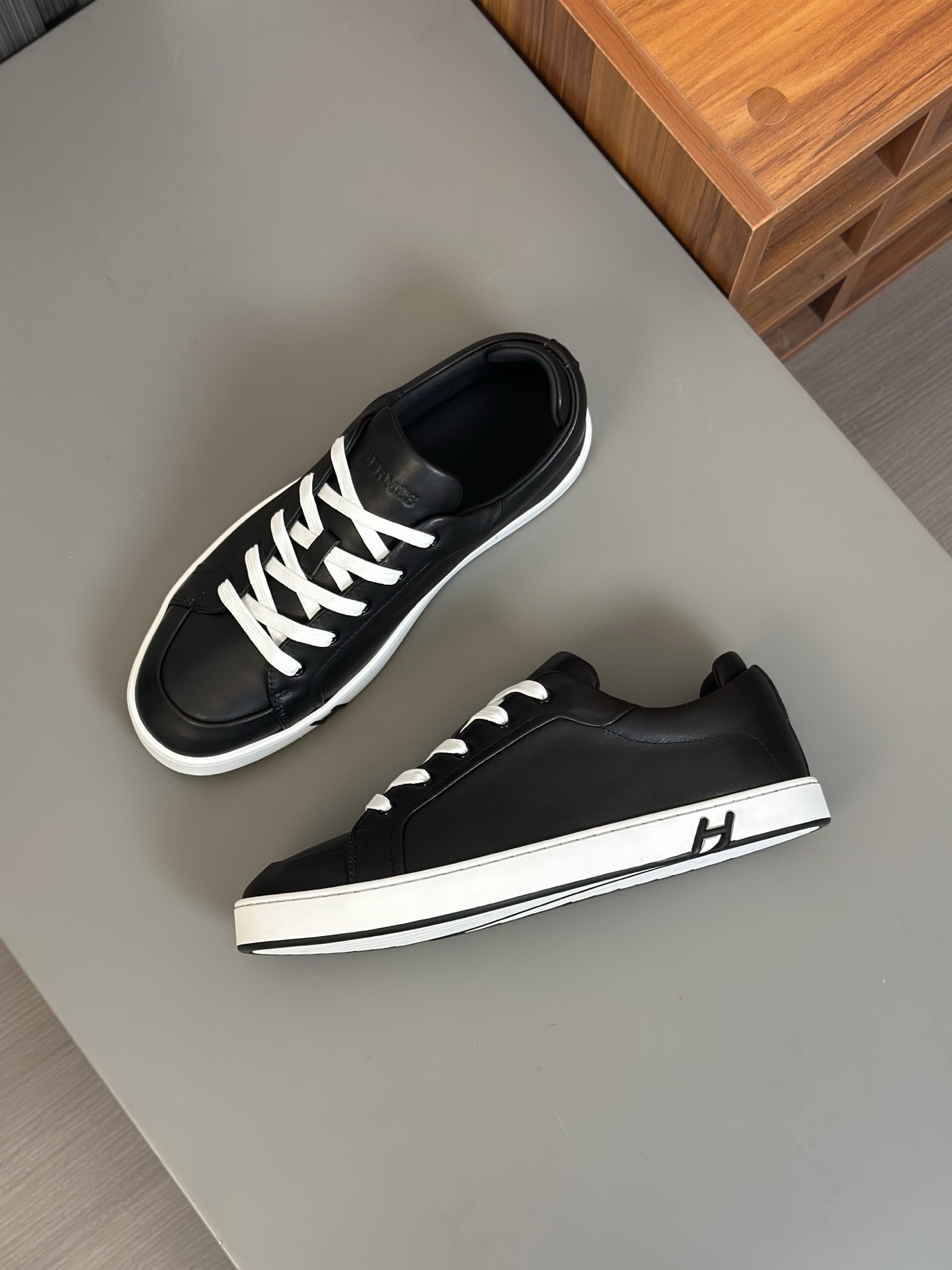 Hermes Men's Nappa Leather Sneakers - Black Lace-Up Design, Sizes 39-44 3 i1742174821652 1322 0 1