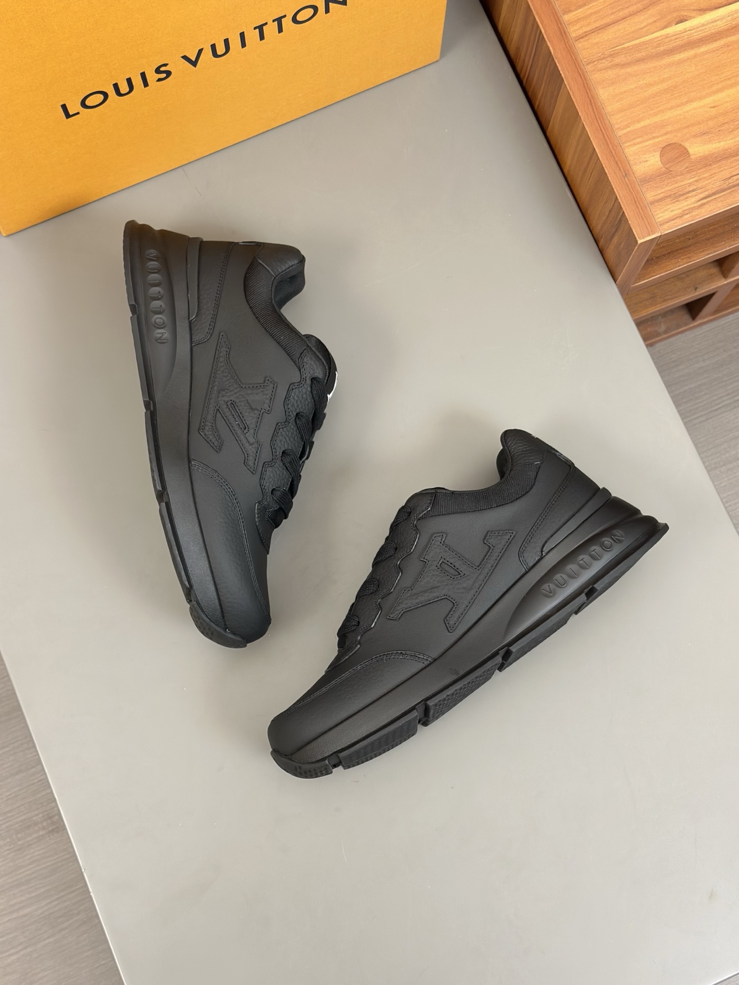 Louis Vuitton Trainer Sneakers - Black Leather, Premium Quality, Limited Edition 3 i1742542809843 8875 0 1