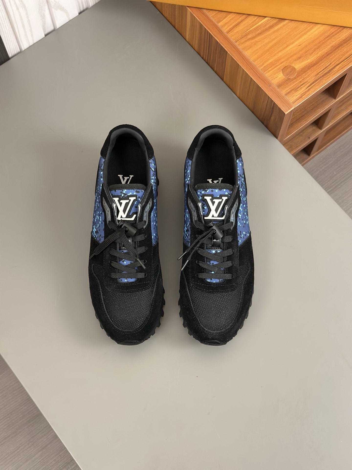 Louis Vuitton Men's Run Away Pulse Sneaker in Black and Blue 1 Louis Vuitton Men's Run Away Pulse Sneaker in Black and Blue