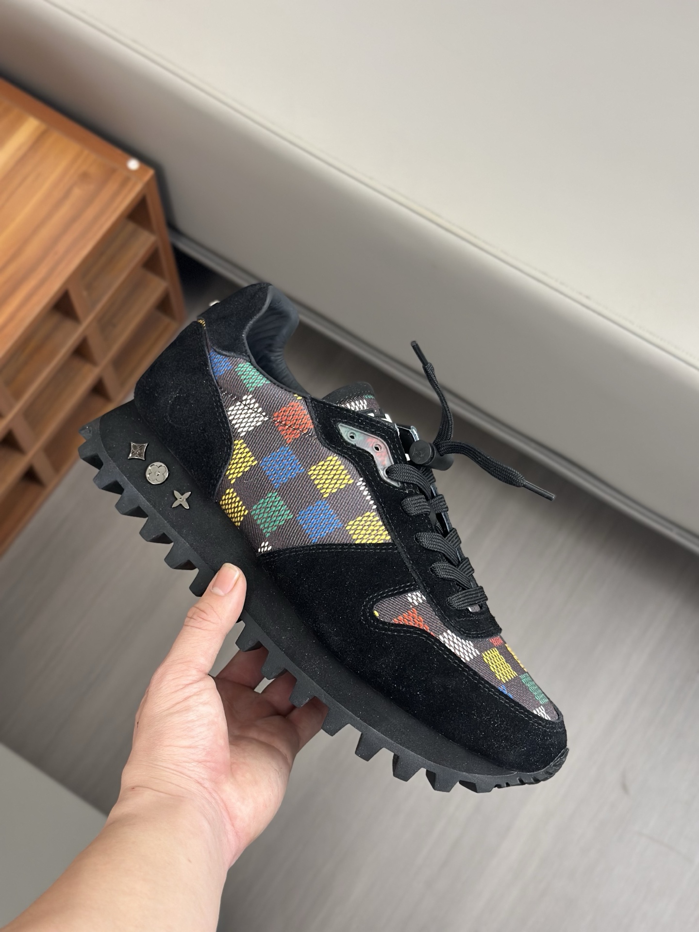 Louis Vuitton Men's Multicolor Checkered Print Leather Casual Sneakers 8 i1742766329259 498 0 6