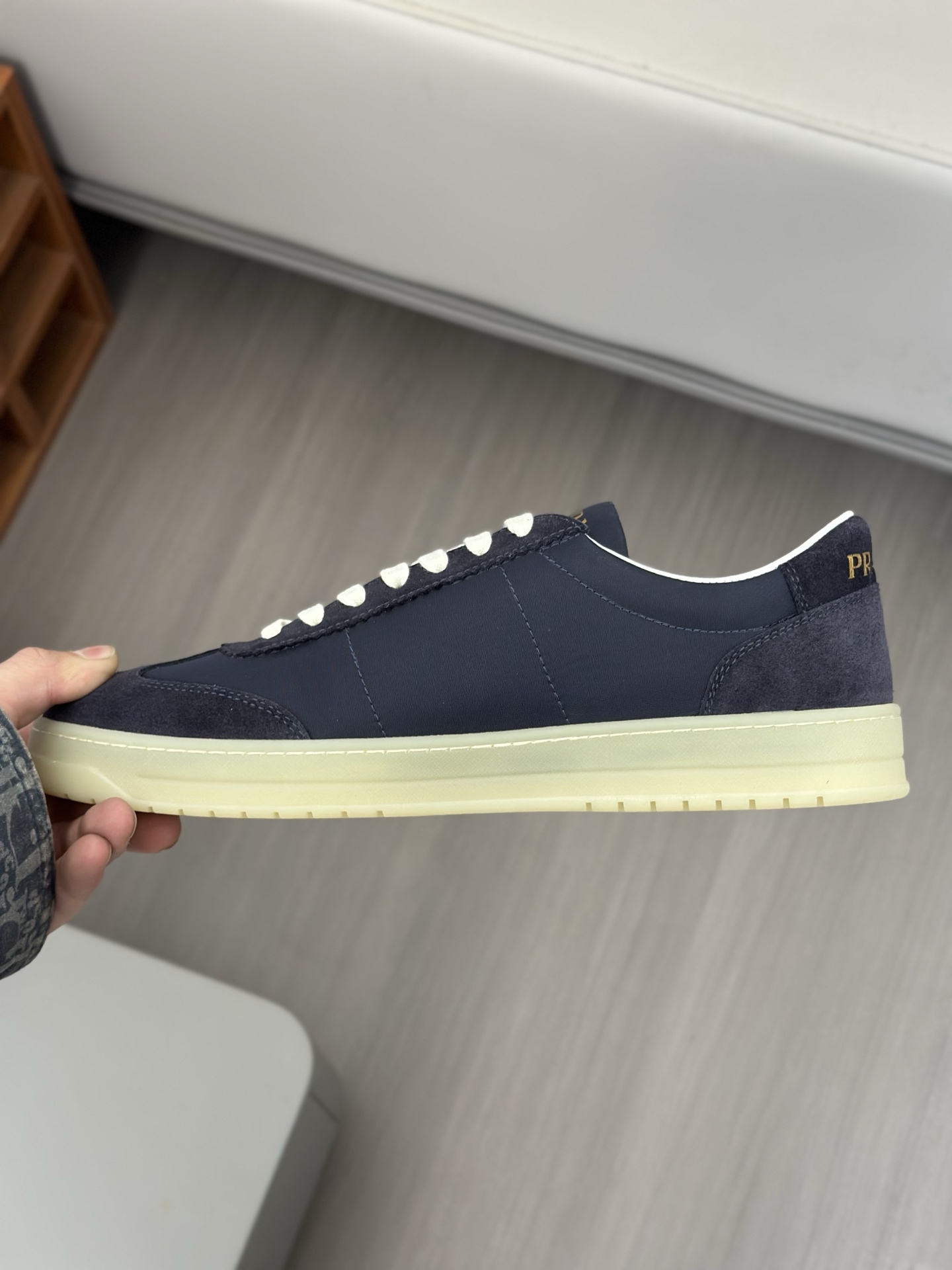 Prada Men's Navy Leather Sneakers, High-Quality Craftsmanship, Size 39-44 8 i1742766928417 362 0 6