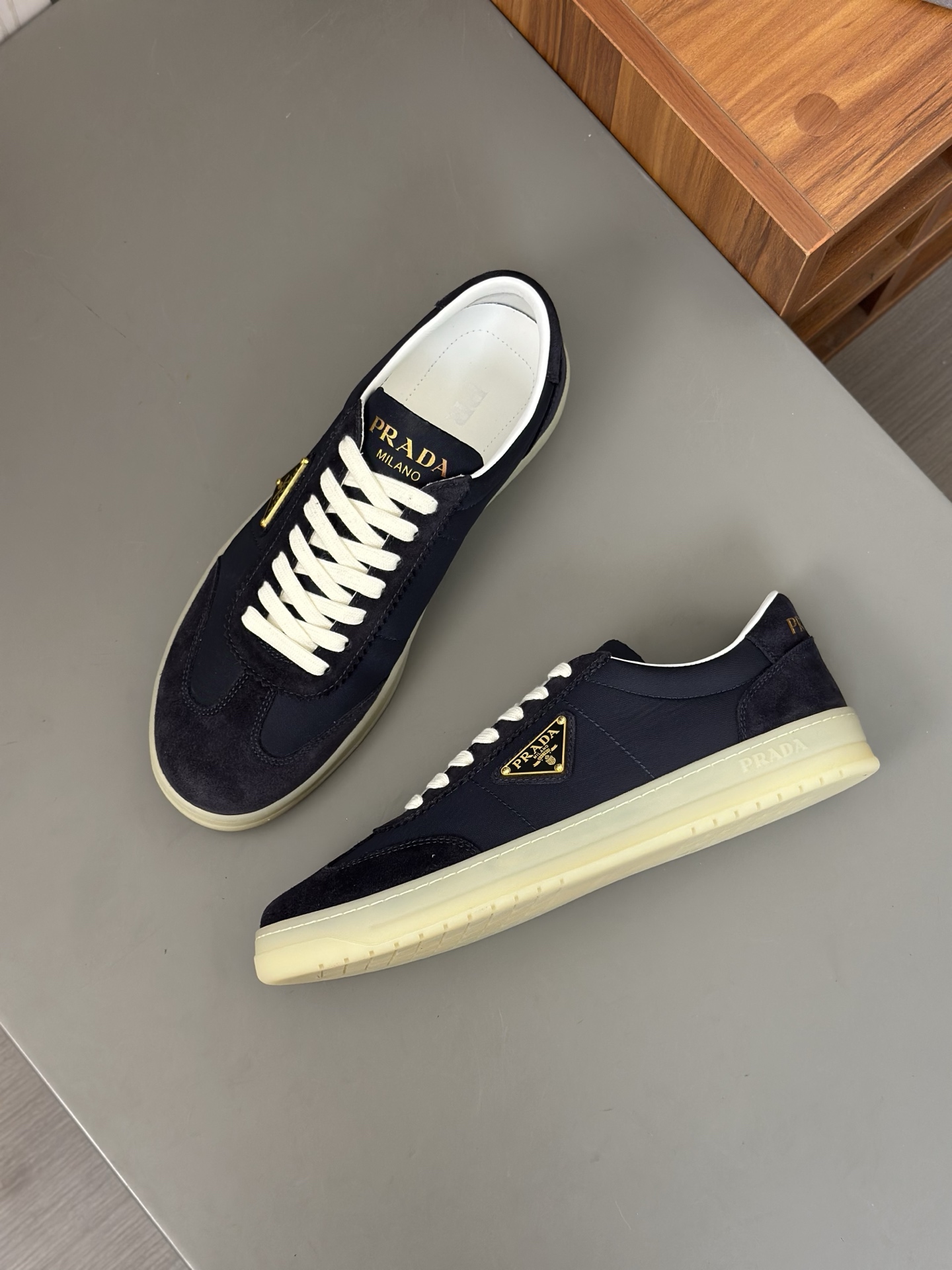 Prada Men's Navy Leather Sneakers, High-Quality Craftsmanship, Size 39-44 3 i1742766928444 3846 0 1