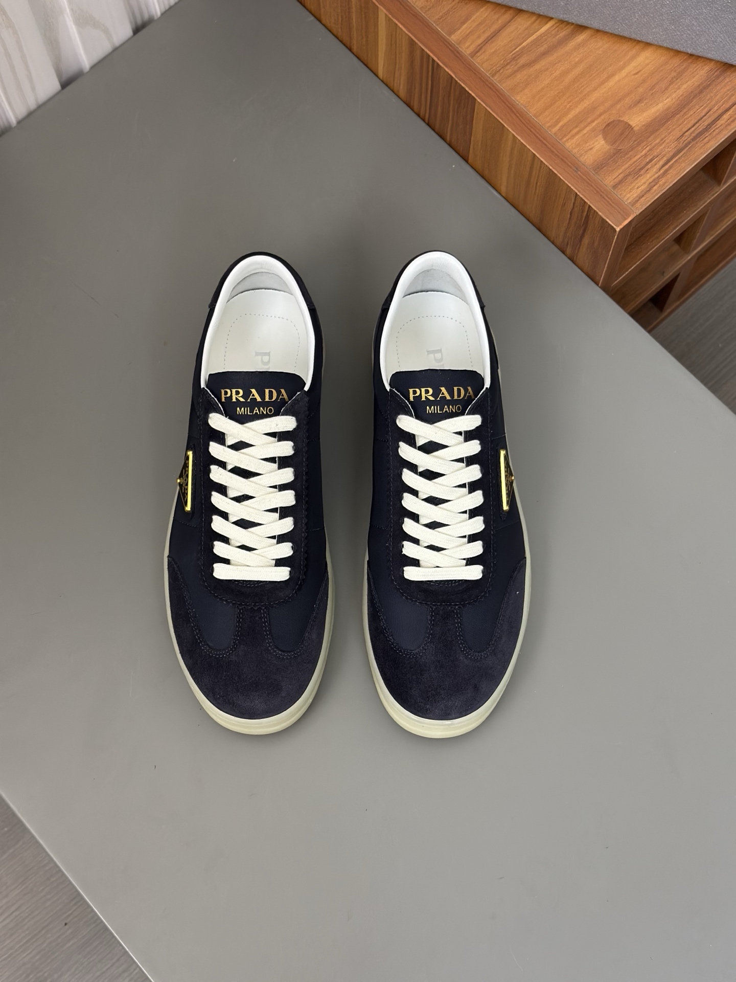 Prada Men's Navy Leather Sneakers, High-Quality Craftsmanship, Size 39-44 2 i1742766928471 2032 0 0
