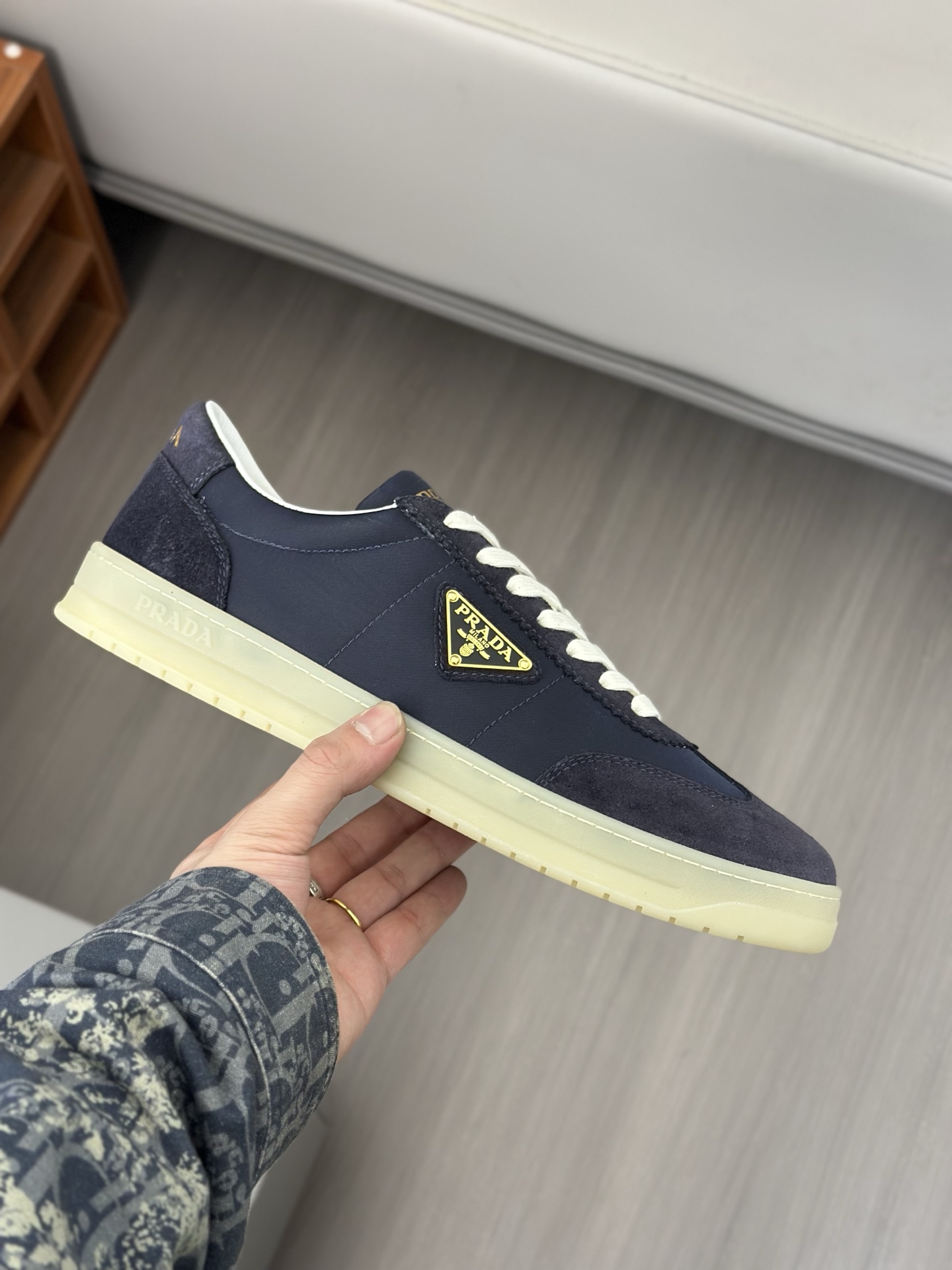 Prada Men's Navy Leather Sneakers, High-Quality Craftsmanship, Size 39-44 7 i1742766928480 4156 0 5
