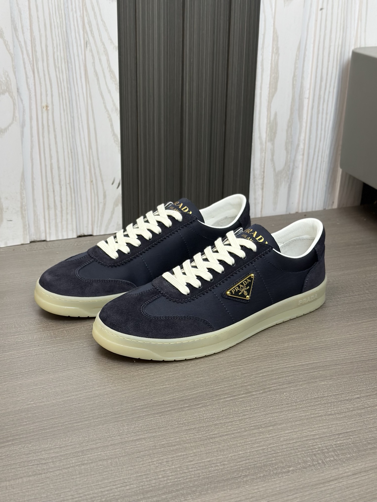 Prada Men's Navy Leather Sneakers, High-Quality Craftsmanship, Size 39-44 6 i1742766929306 9723 0 4
