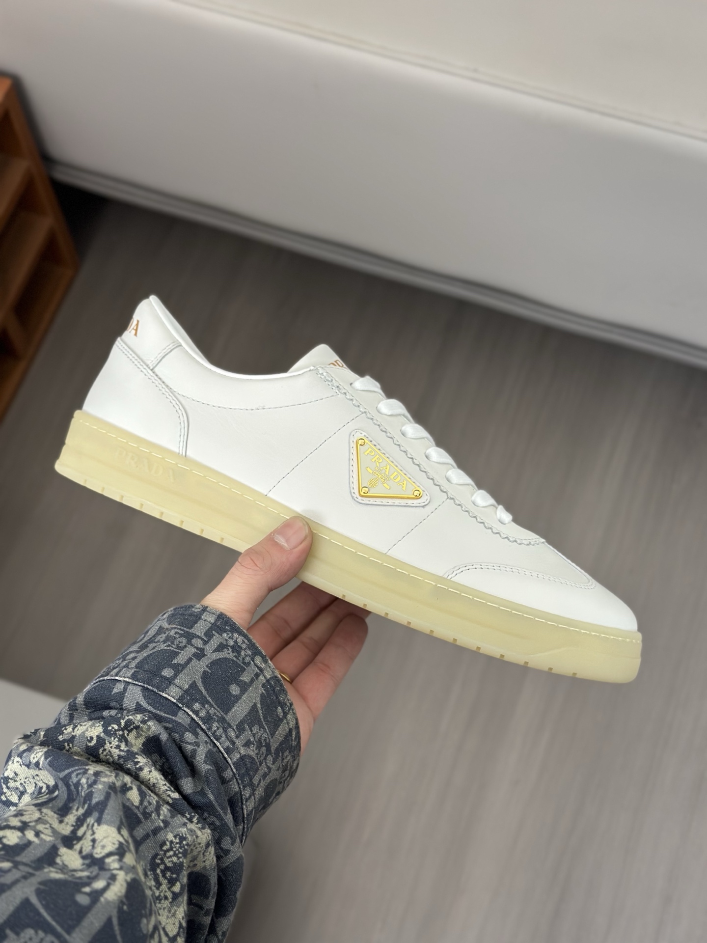 Prada Men's White Leather Sneakers, Italian Craftsmanship, Sizes 39-44 7 i1742767050526 6062 0 5