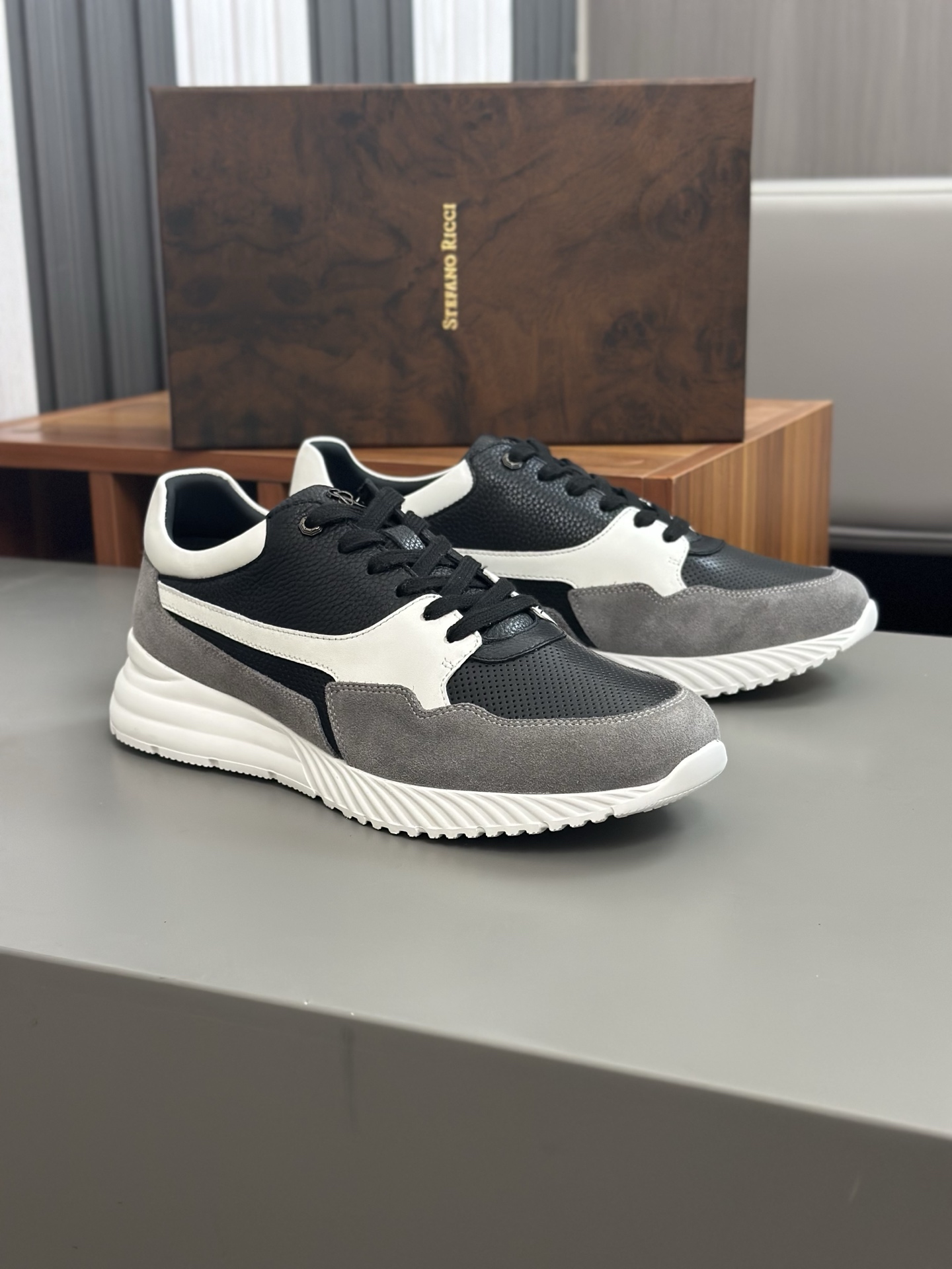 Stefano Ricci Men's Leather Sneakers Original Quality,Size 38-44 3 i1743149150287 445 0 1