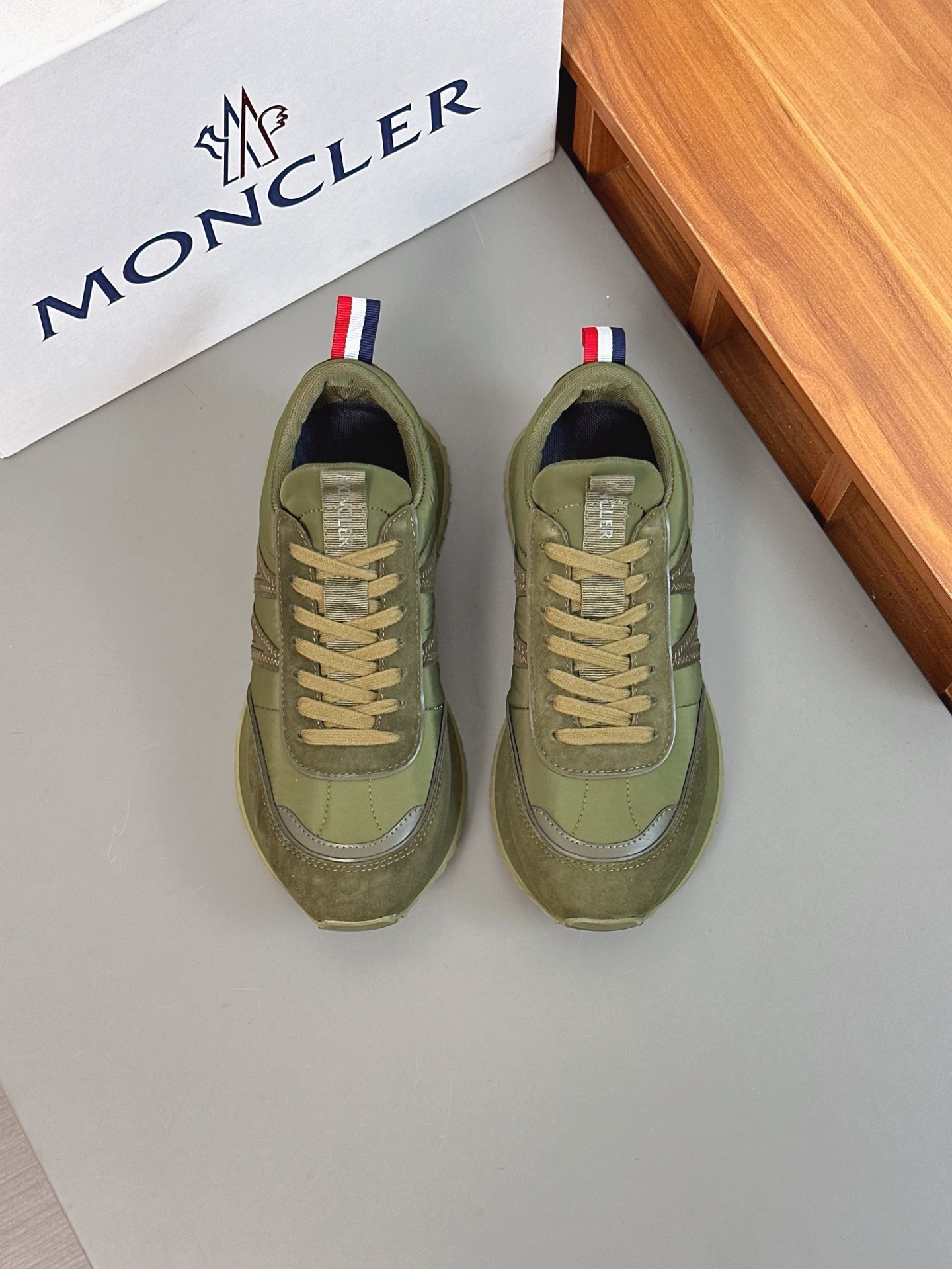 Moncler Men's Olive Green Sneakers - Lace-Up, Rubber Sole, Size 39-44 2 i1743323440975 5604 0 0