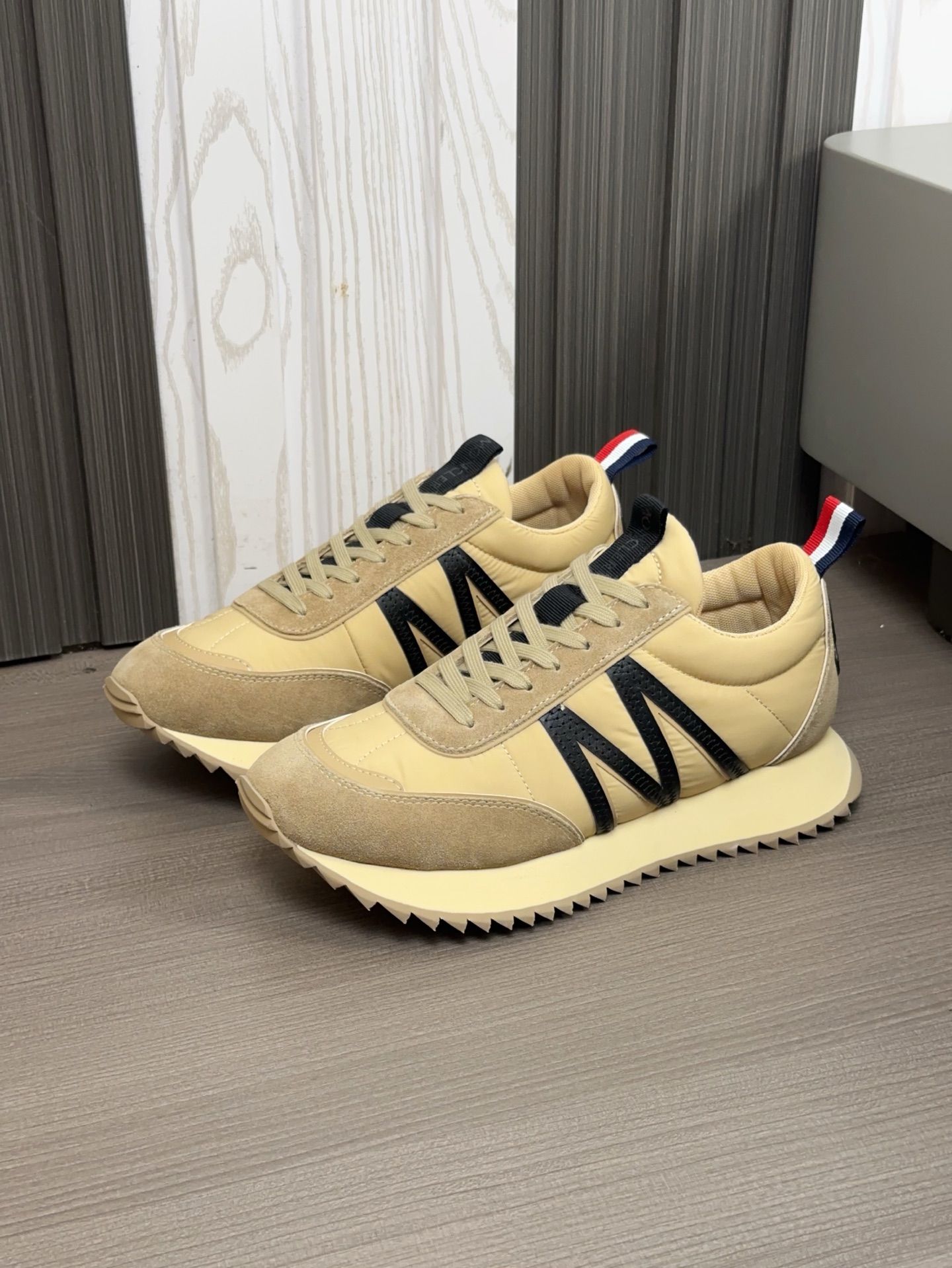 Moncler Men's Beige Neoprene and Rubber Sneakers with Lace-Up Design 6 i1743323449220 8117 0 4