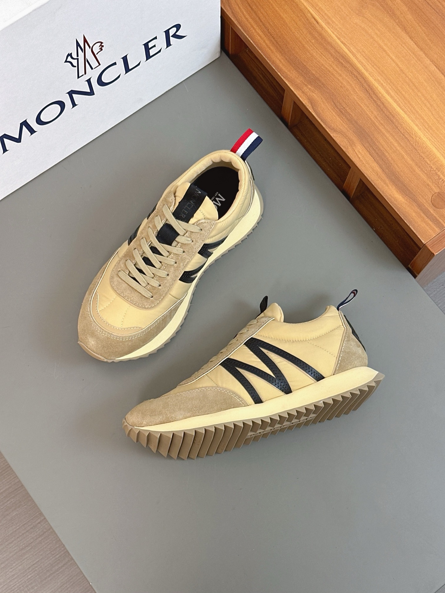 Moncler Men's Beige Neoprene and Rubber Sneakers with Lace-Up Design 3 i1743323449247 6999 0 1