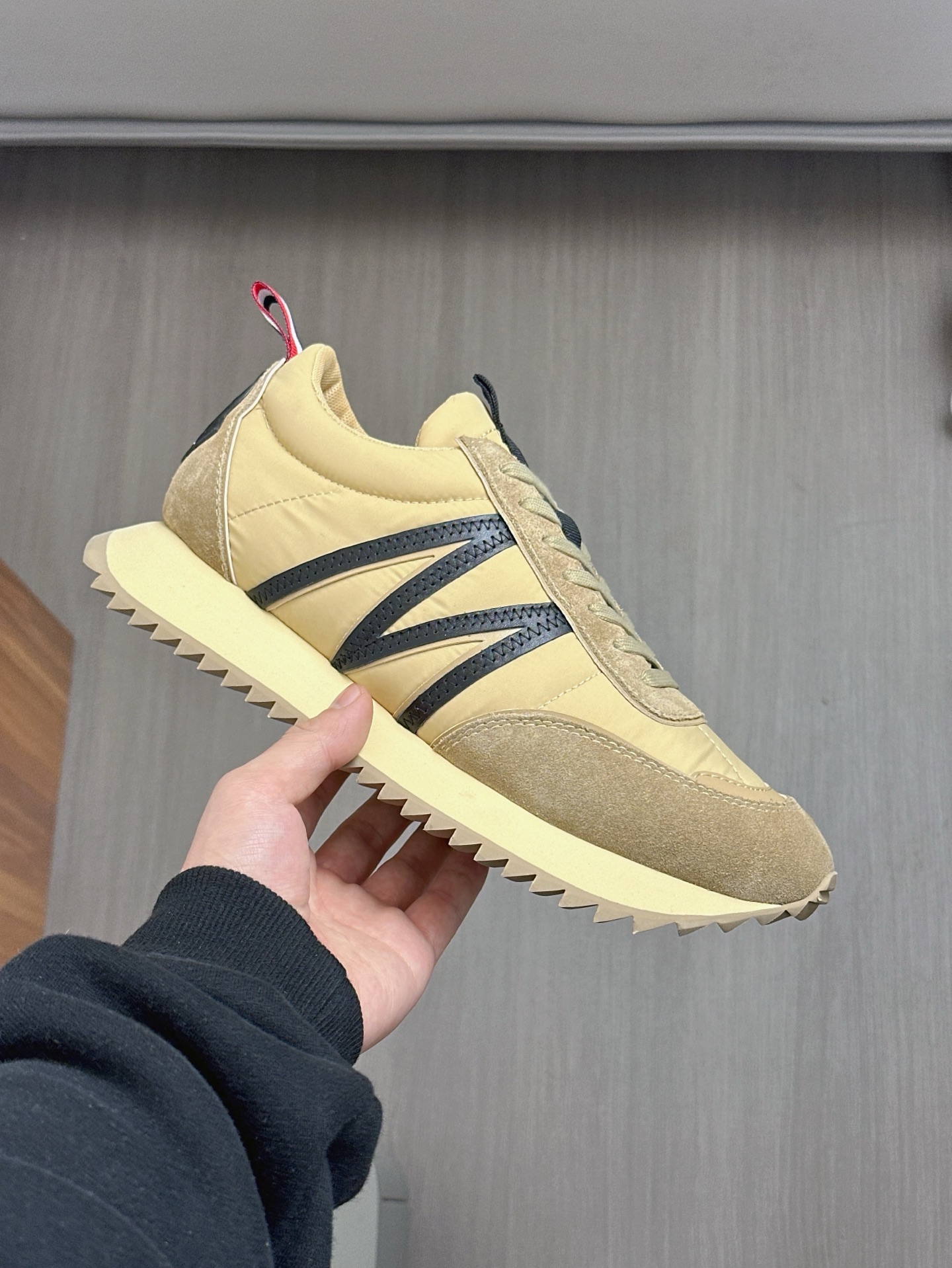 Moncler Men's Beige Neoprene and Rubber Sneakers with Lace-Up Design 7 i1743323449266 3243 0 5