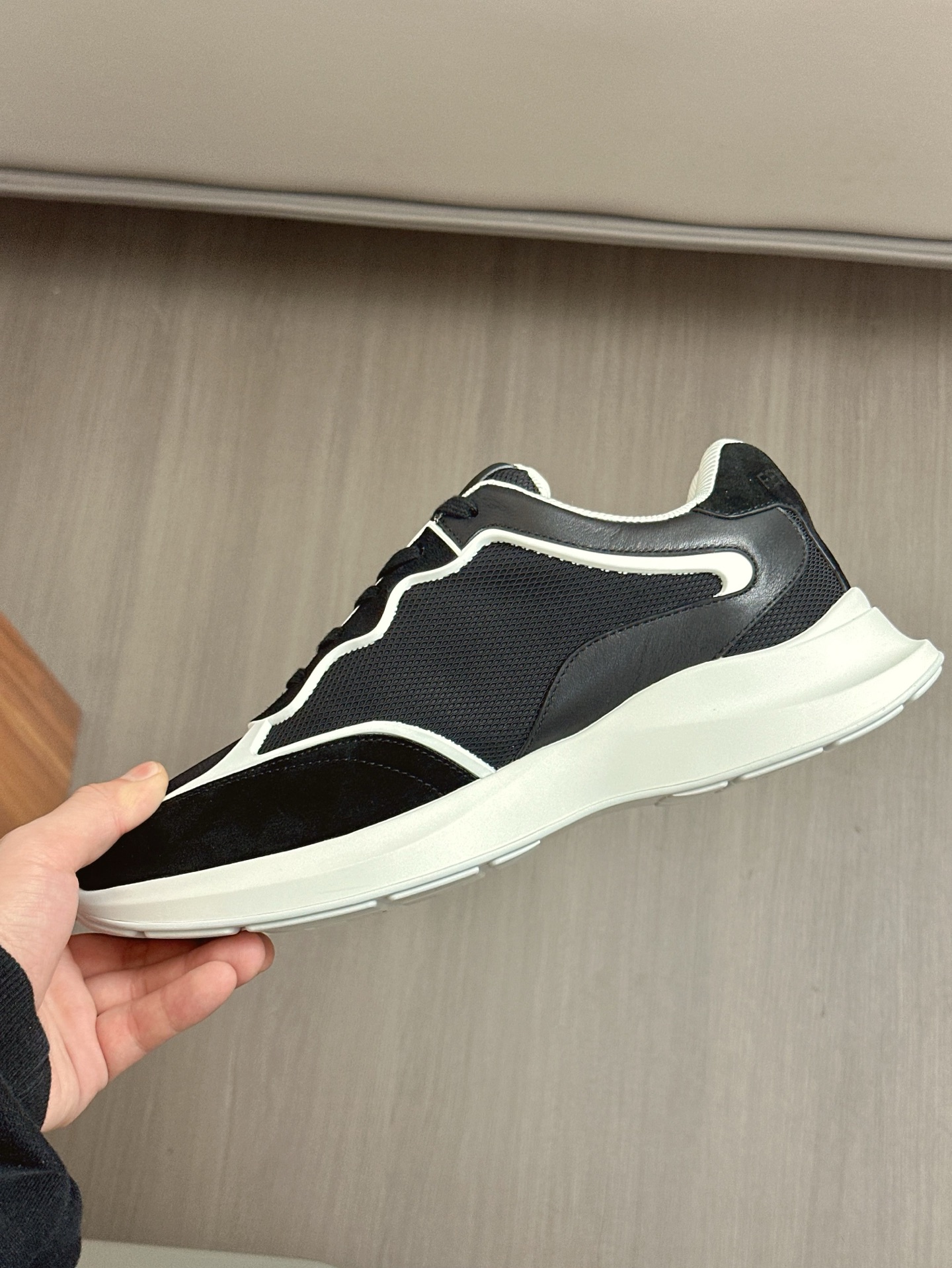 Salvatore Ferragamo Men's Leather & Mesh Low-Top Sneakers - Black/White 9 i1743323572324 5326 0 7