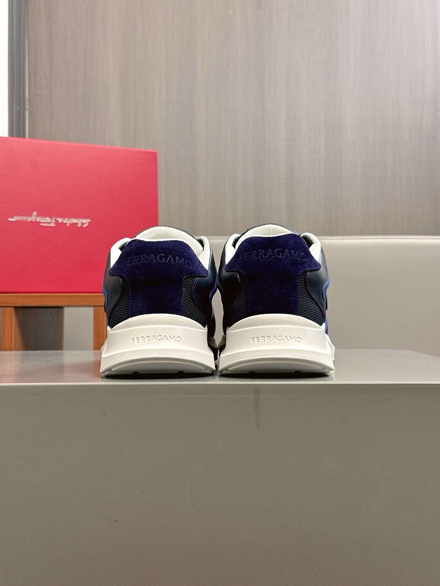 Salvatore Ferragamo Men's Leather and Mesh Low-Top Sneakers - Blue 9 i1743323581046 8327 0 7
