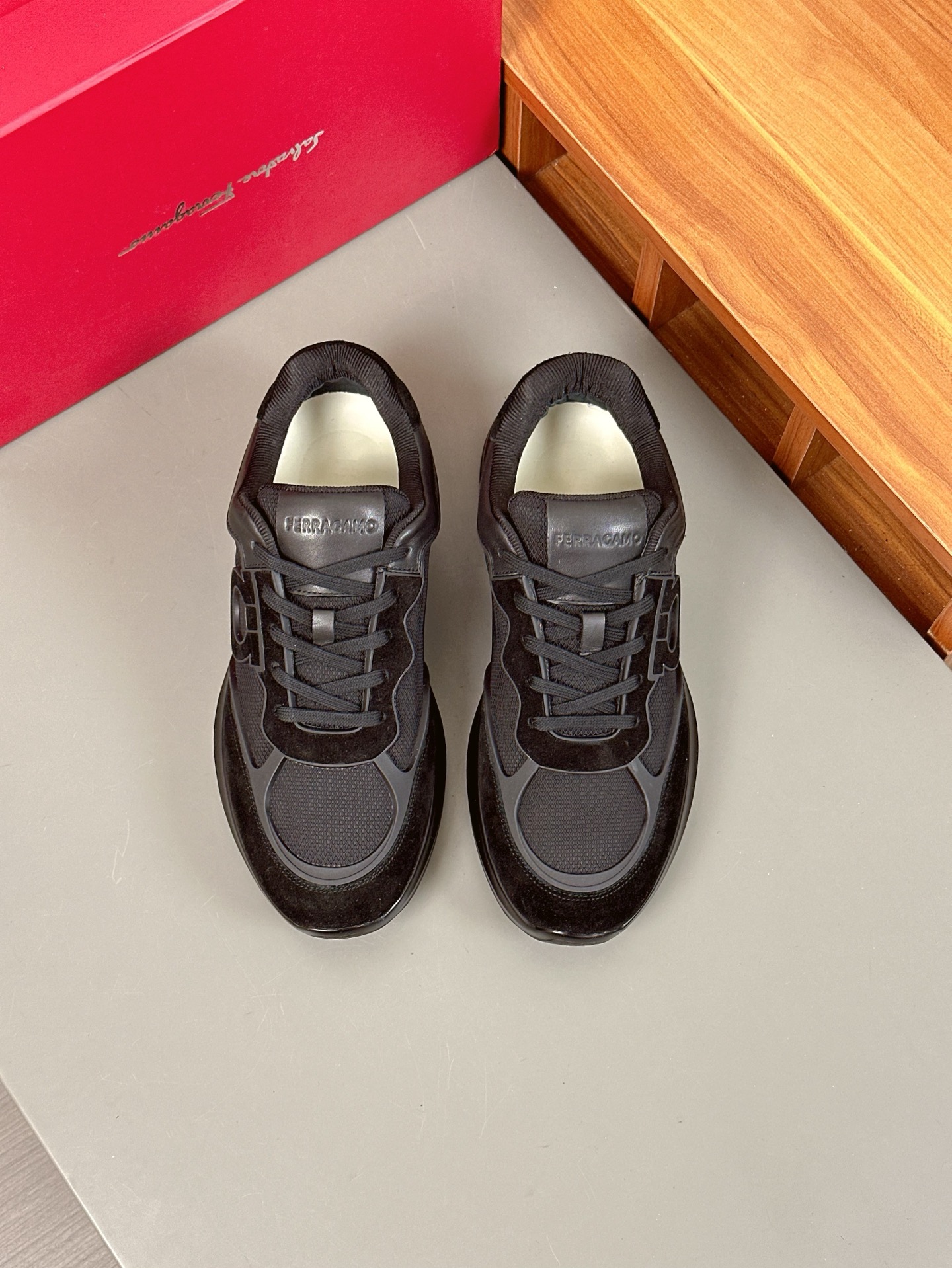 Ferragamo Men's Leather and Mesh Low-Top Sneakers - Classic Style, Comfortable Fit 2 i1743323600970 3964 0 0