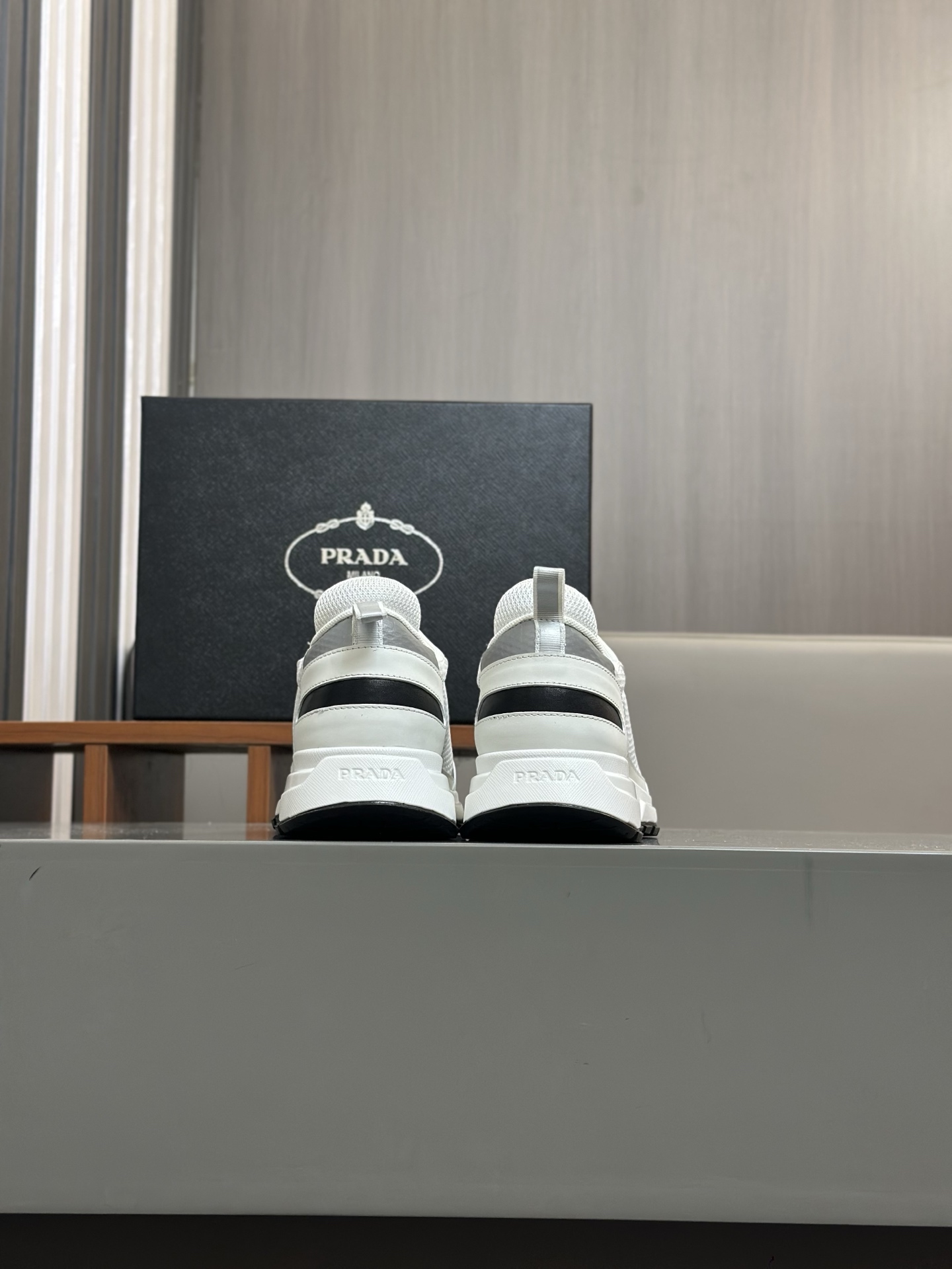 Prada Men's Leather And Mesh Sneakers, White, Sizes 39-44 8 i1743405804589 33 0 6